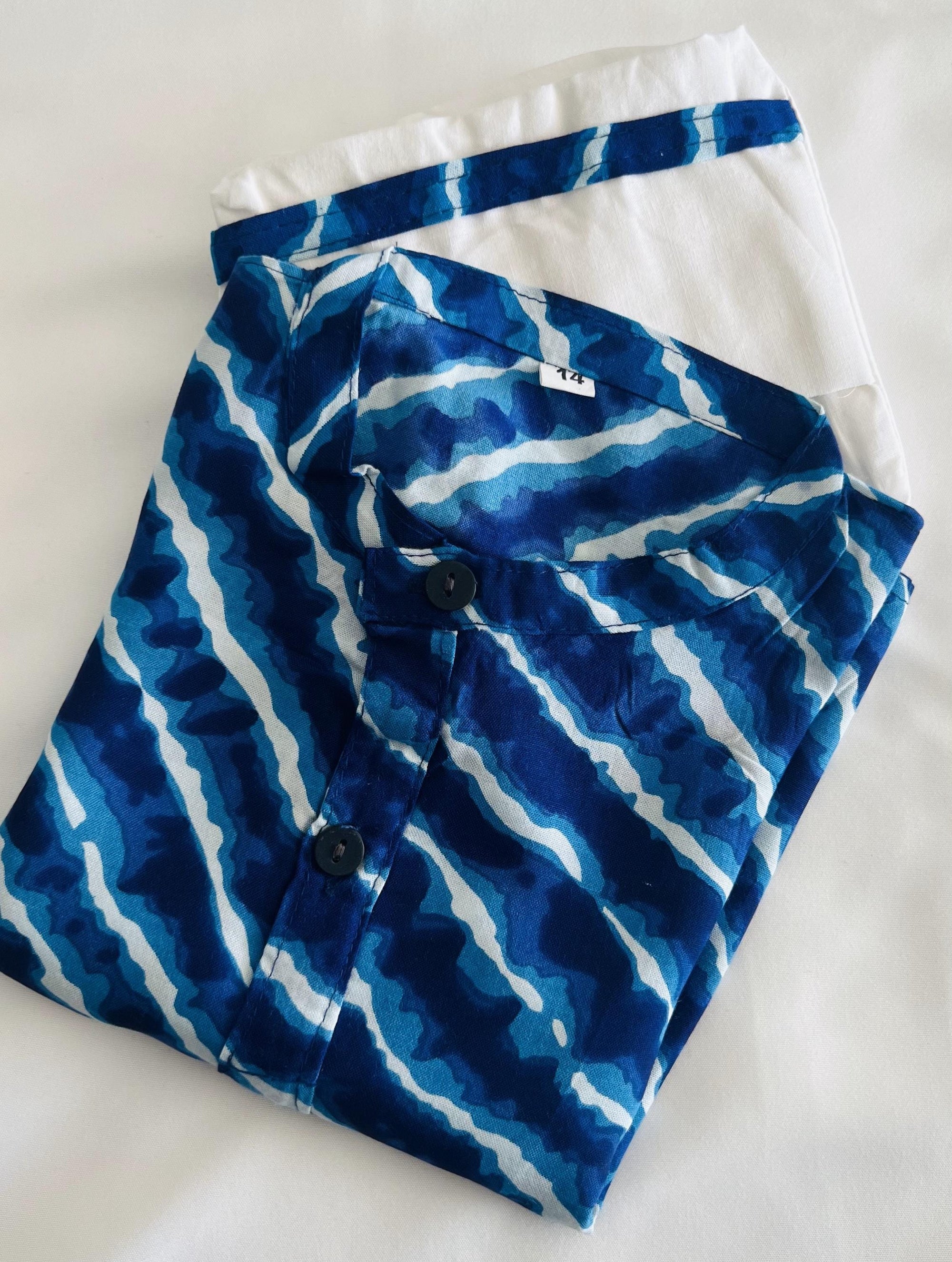 Leheria Print Cotton Dhoti Kurta for Boys  Indian Ethnic Wear for Wedding, Eid, Diwali, & Annaprasan Kids Outfit