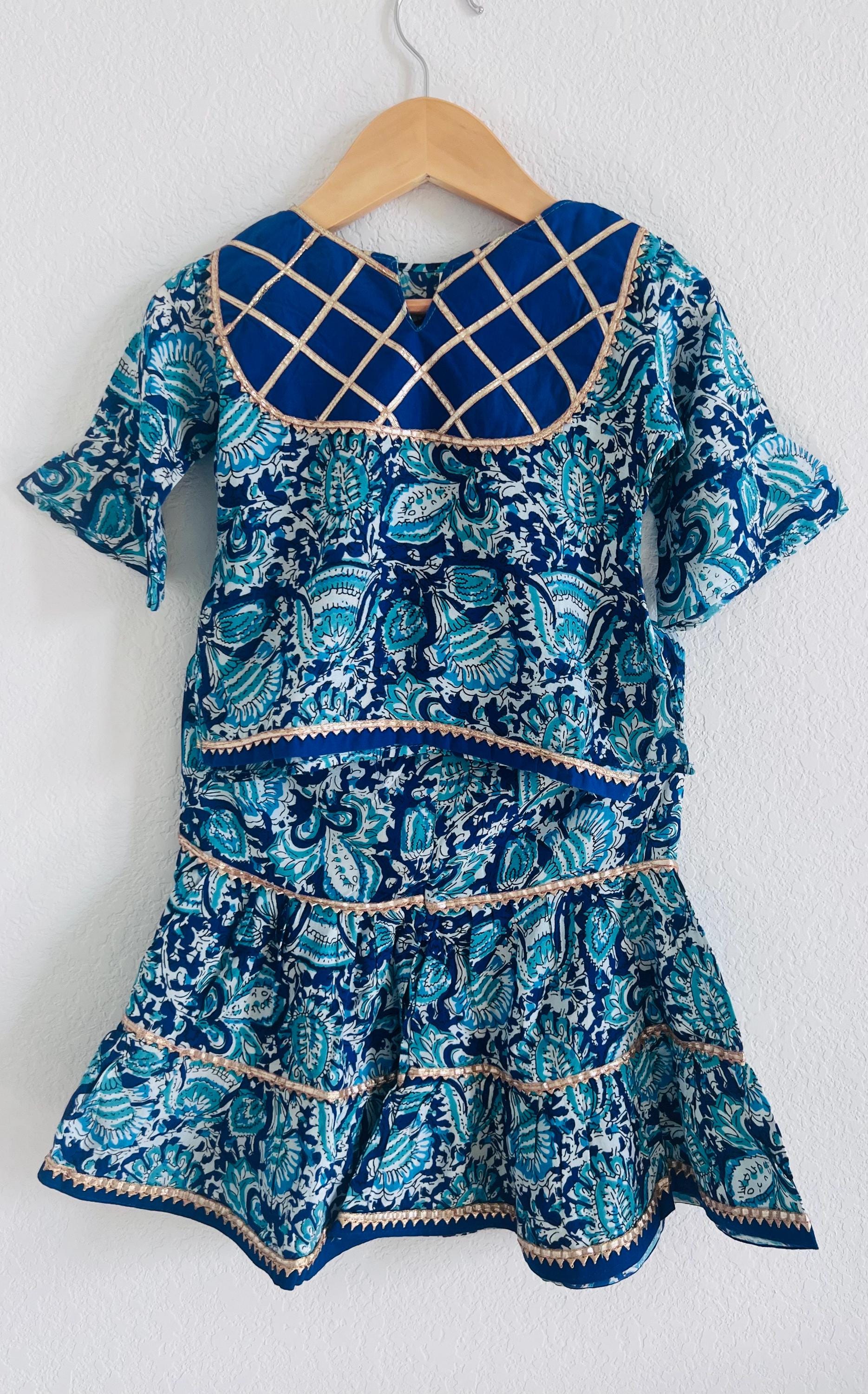 Girls Kurti: Indian Ethnic Wear with Sharara, Lehenga Choli & Angrakha for Kids, Traditional Outfit for Girls