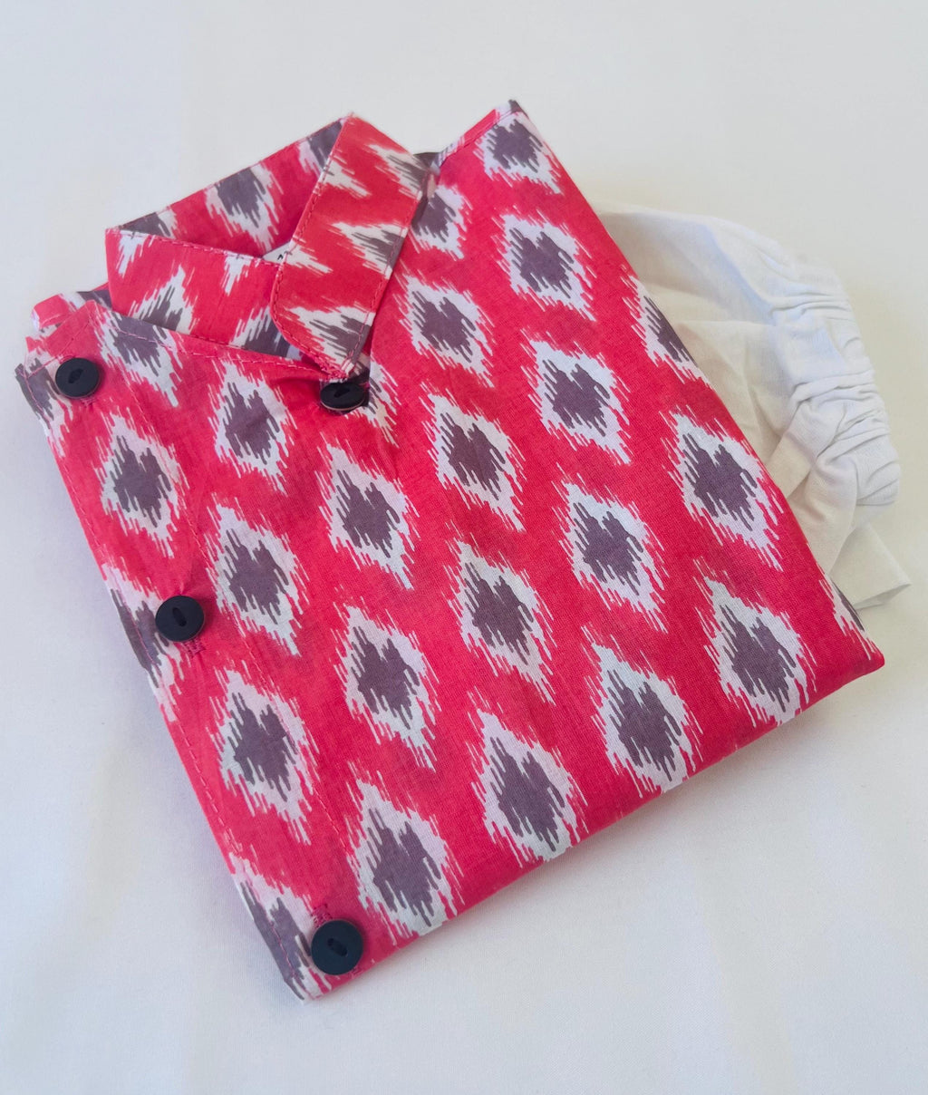 Ikat Print Boys Cotton Kurta Pajama Indian Ethnic Wear for Baby Boy Wedding, Diwali, Housewarming, Eid Festivities