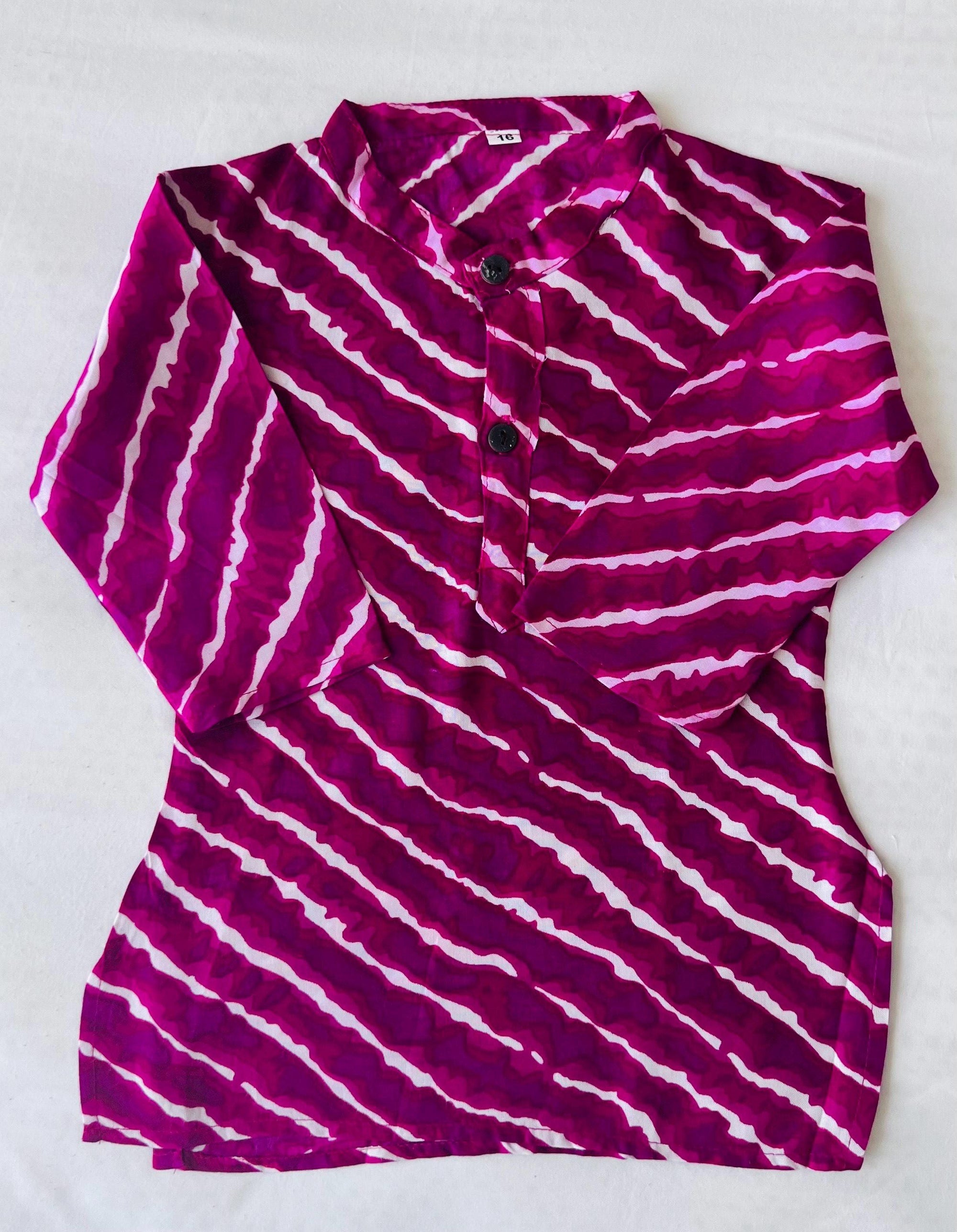 Leheria Print Cotton Dhoti Kurta for Boys  Indian Ethnic Wear for Wedding, Eid, Diwali, & Annaprasan Kids Outfit