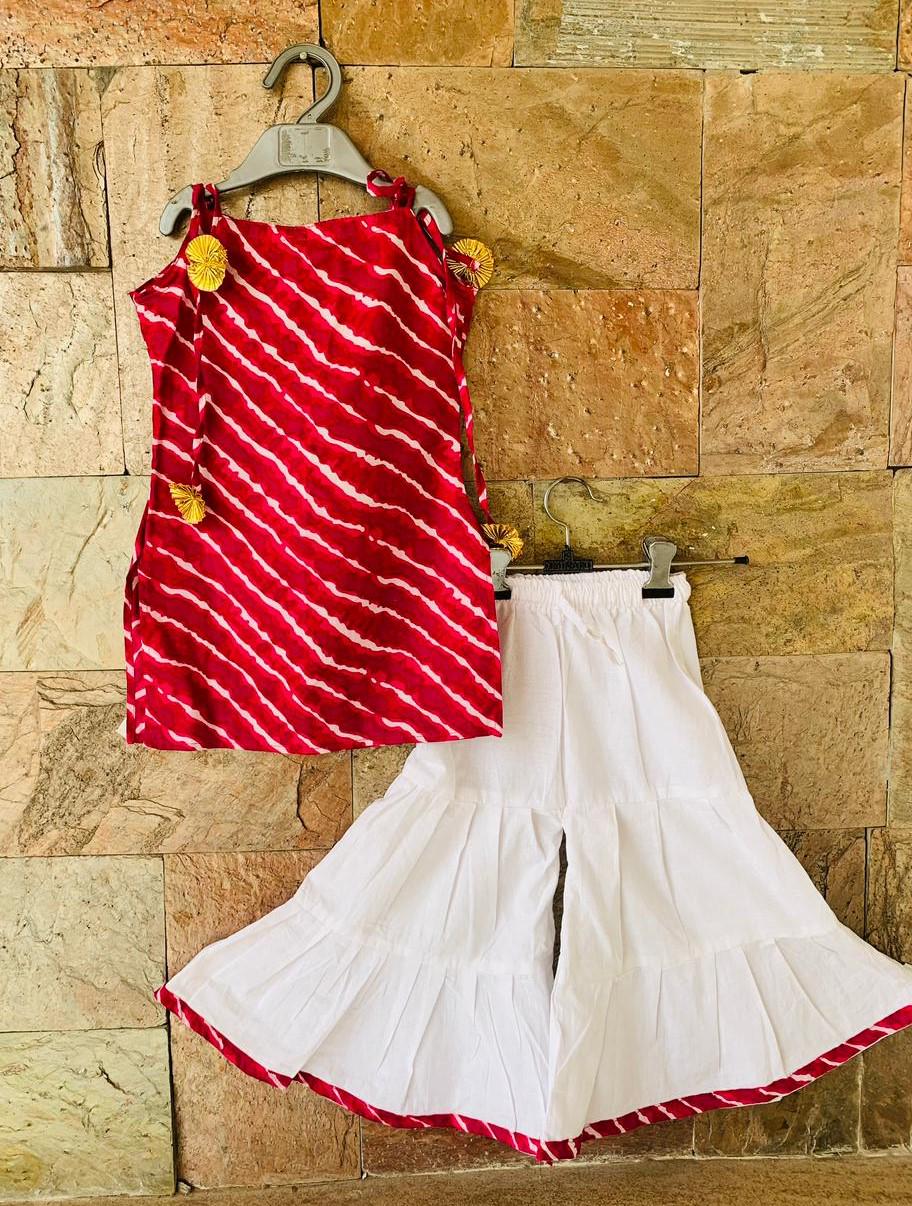 Girl kurti Sharara Set - Kids Traditional Ethnic Wear, Indian Dress for Diwali, Onam, Eid, Sharara salwar Plazo Baby Girl Outfit Sibling set