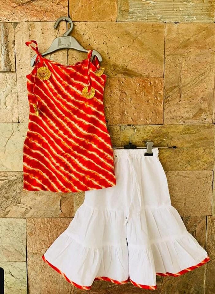 Girl kurti Sharara Set - Kids Traditional Ethnic Wear, Indian Dress for Diwali, Onam, Eid, Sharara salwar Plazo Baby Girl Outfit Sibling set