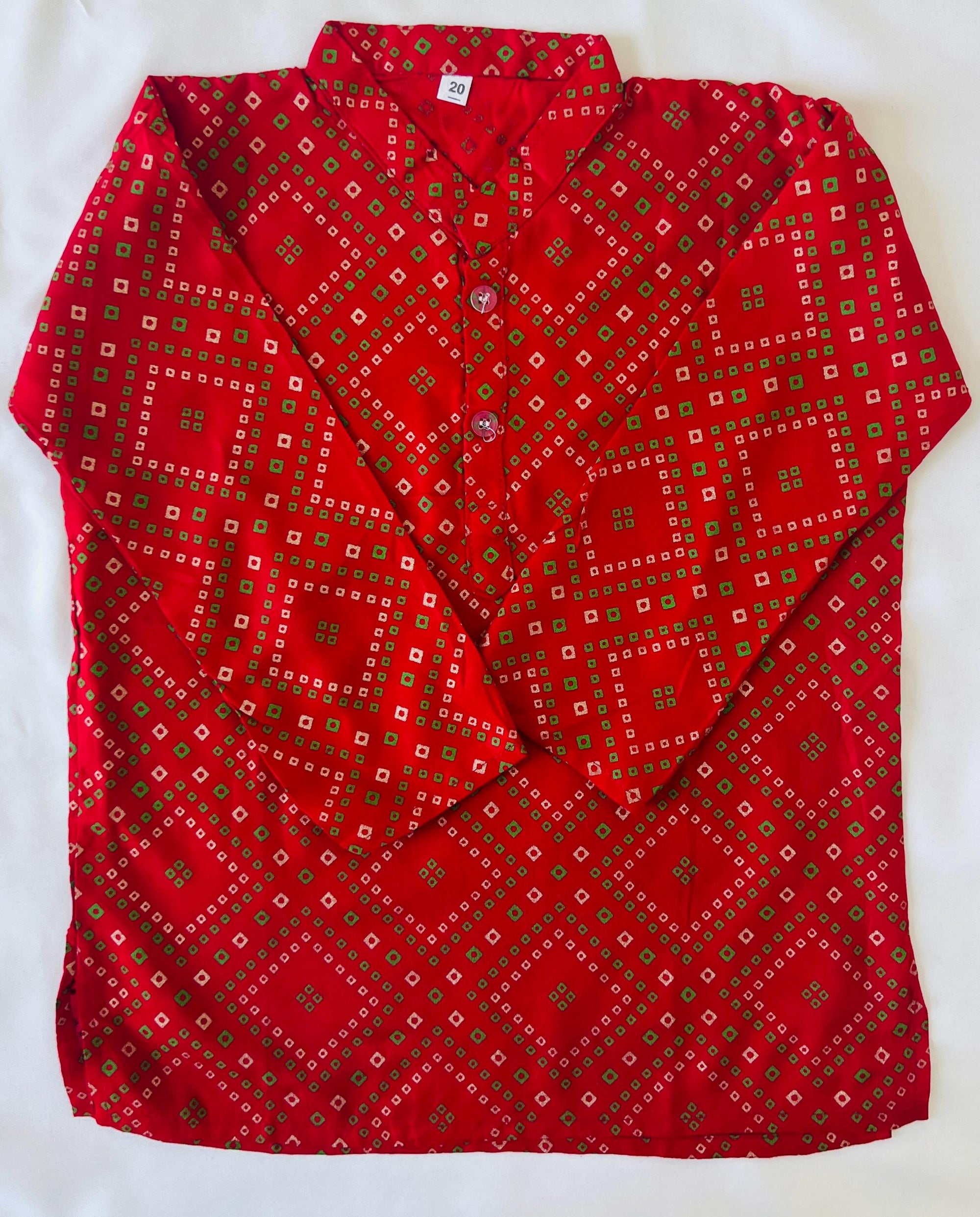 Bandhani print Kurta Pajama set for boys Kids ethnic Indian Wear for wedding, Diwali, Eid and other festivals