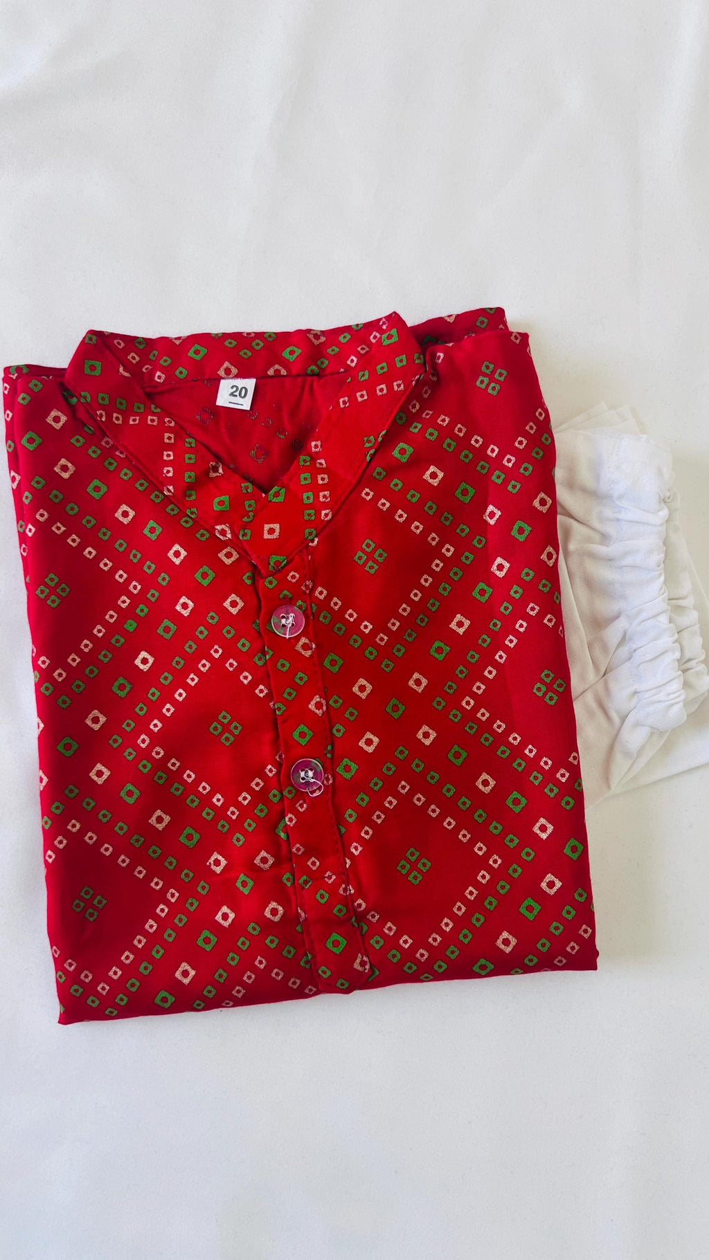 Bandhani print Kurta Pajama set for boys Kids ethnic Indian Wear for wedding, Diwali, Eid and other festivals