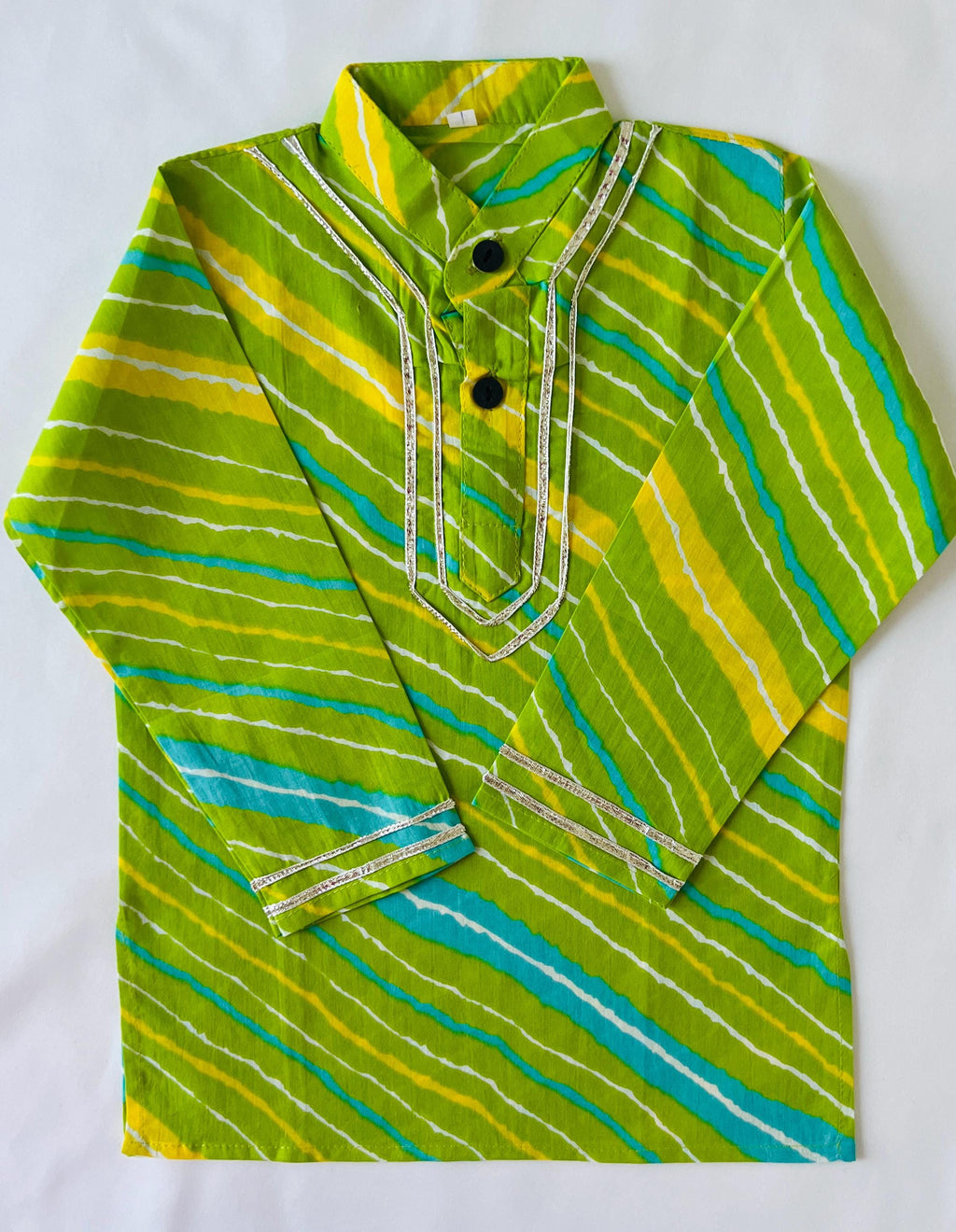 Leheria Pattern Kurta Pajama set for kids Ethnic Wear Boys Traditional Wear kurta set