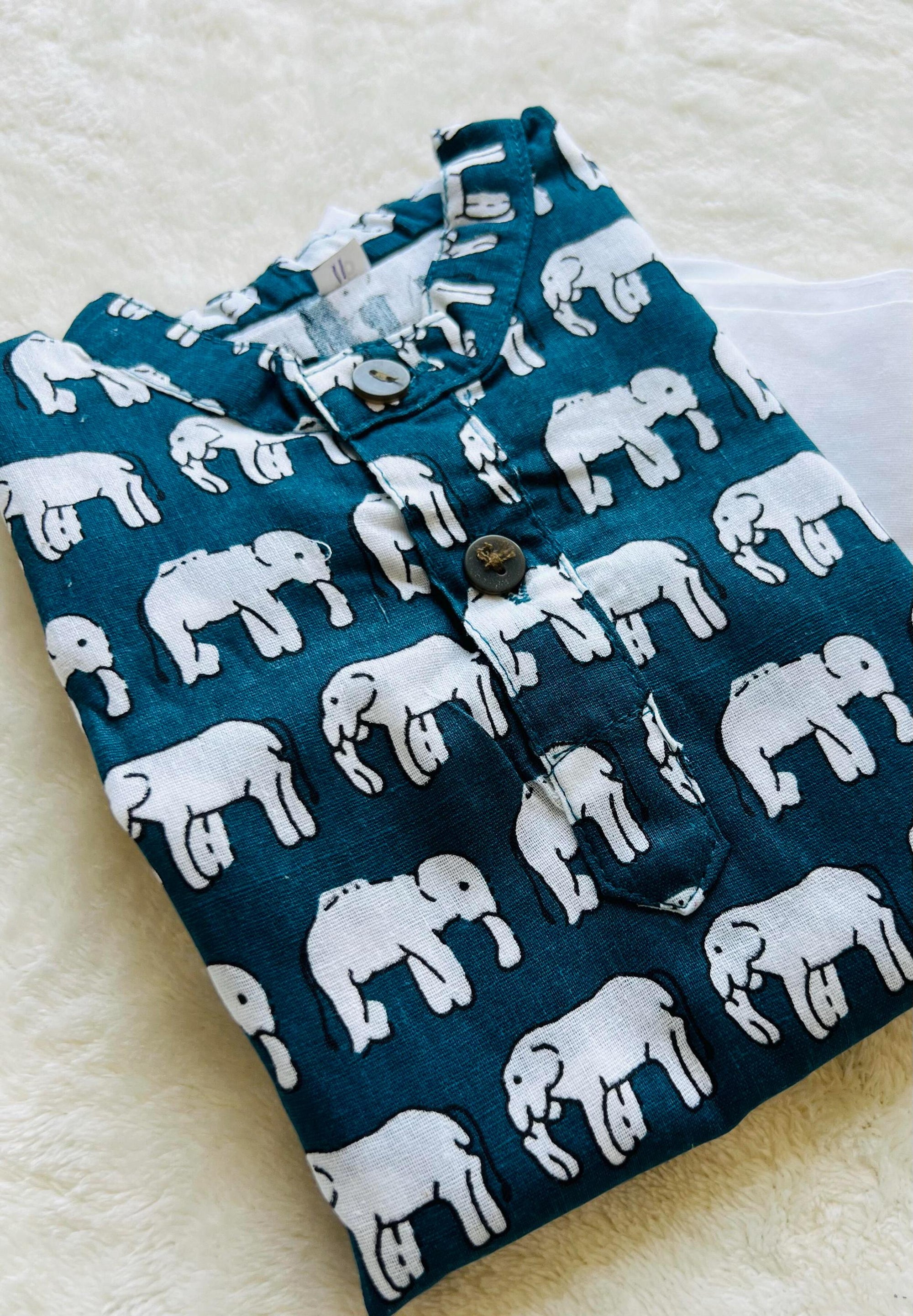 Elephant Print boys kurta pajama Indian Pakistani ethnic wear Toddlers Kurta pant set for Eid Diwali housewarming Wedding