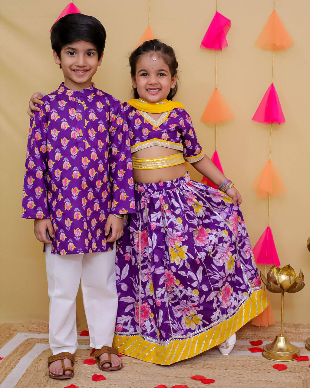 Sibling set Kids Cotton Kurta Pajama Set for Toddlers & Babies  Indian Ethnic Wear for Diwali, Wedding, Eid Festivals Traditional Outfit