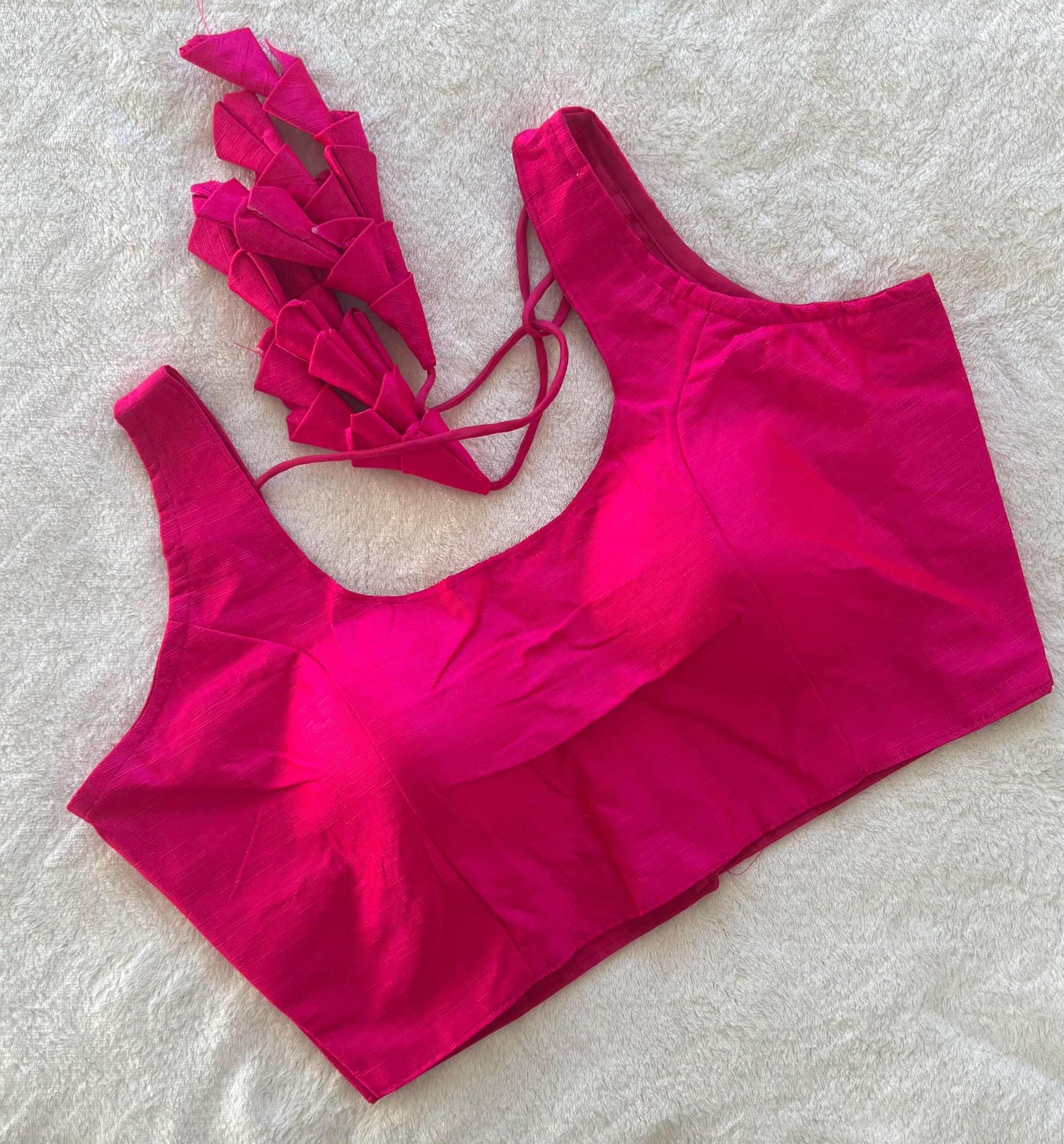 Readymade Blouses for women sarees phantom raw silk Ready to wear blouses Solid Pattern sleeveless blouse for lehenga sari palazzo