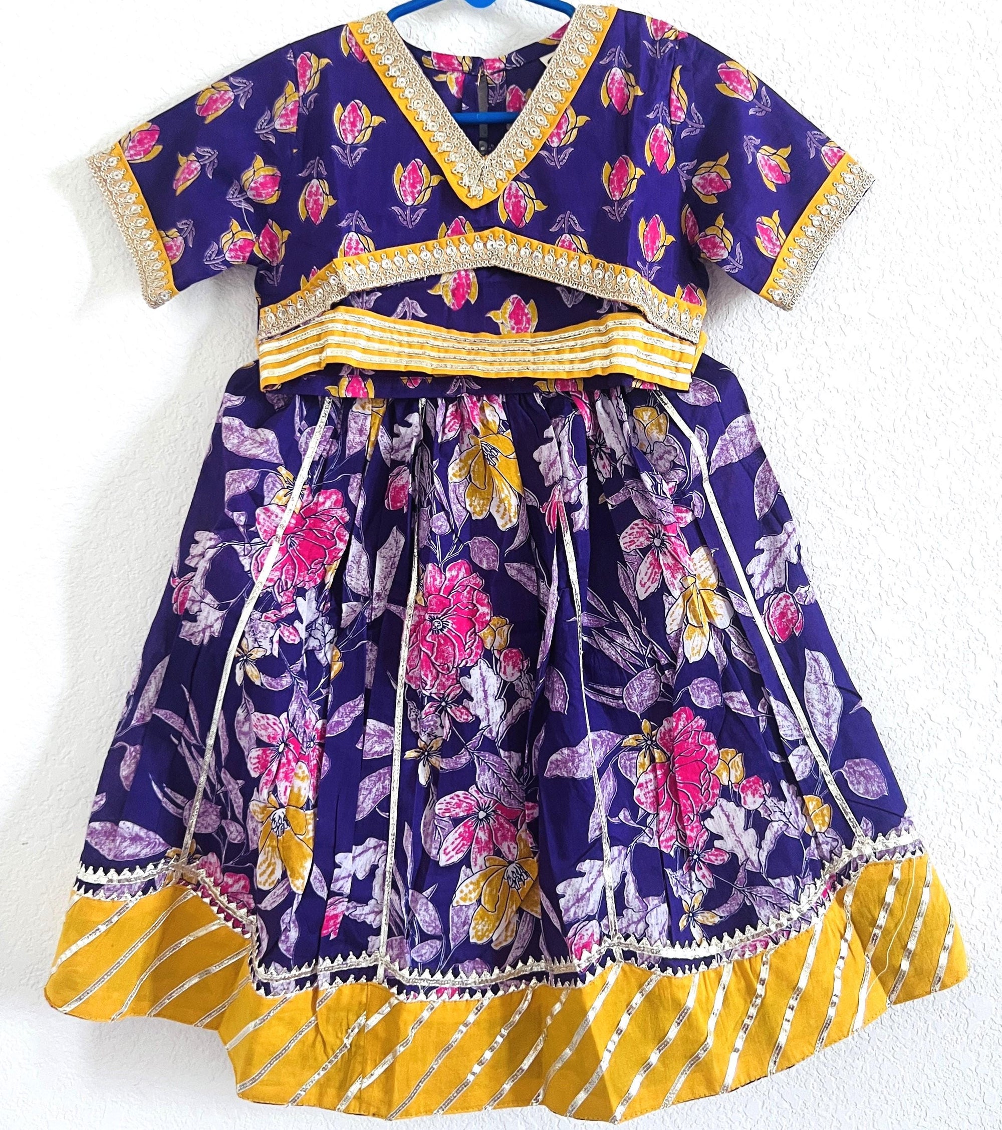 Girls Lehenga Choli Set for Kids - Indian Ethnic Wear Festival Dress, Traditional Party Outfit, Comfortable & Stylish