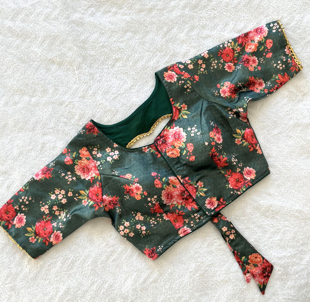 Readymade Blouse for sarees blouse floral designs ready to wear blouse for lehenga half saree