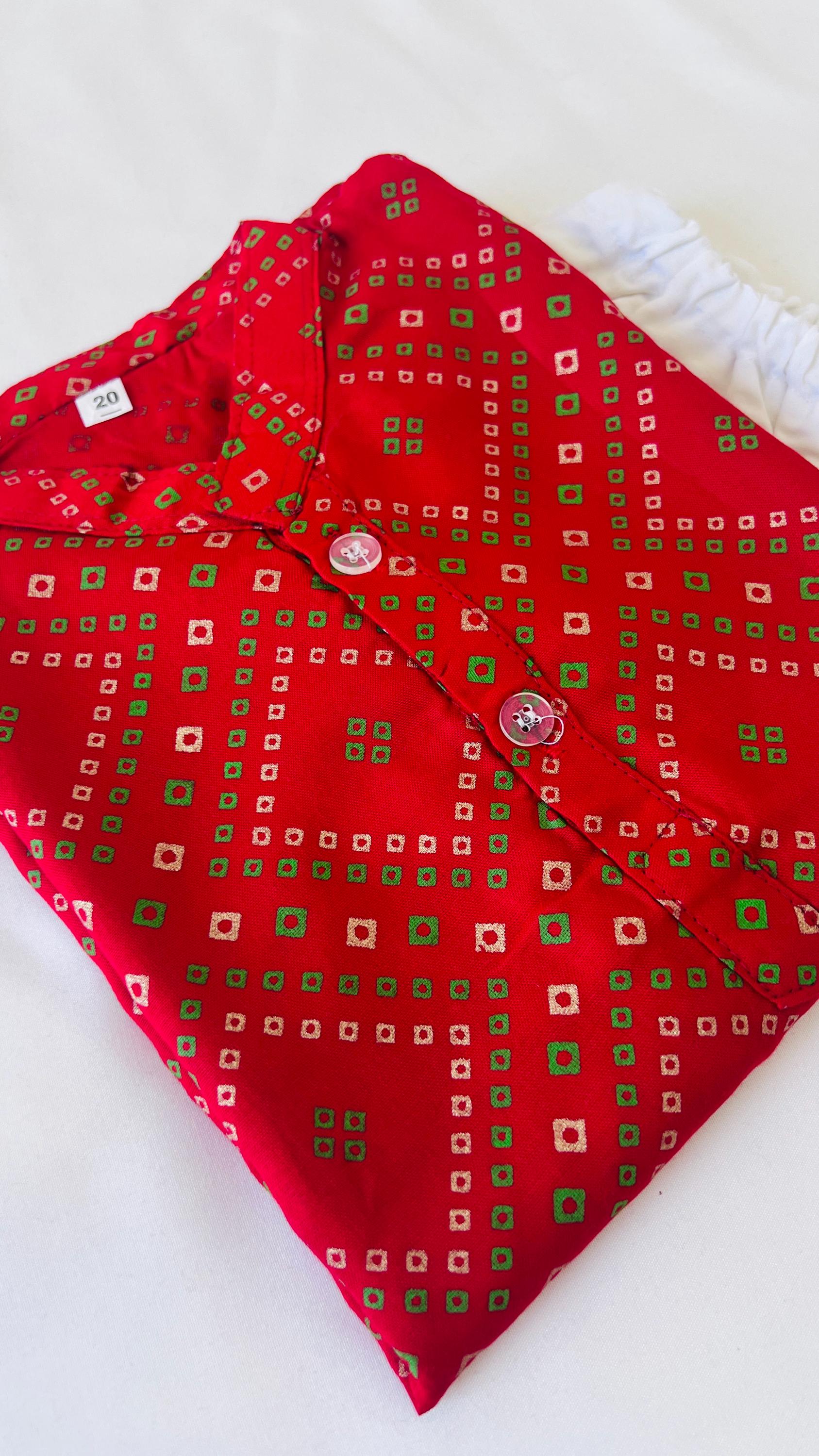 Bandhani print Kurta Pajama set for boys Kids ethnic Indian Wear for wedding, Diwali, Eid and other festivals