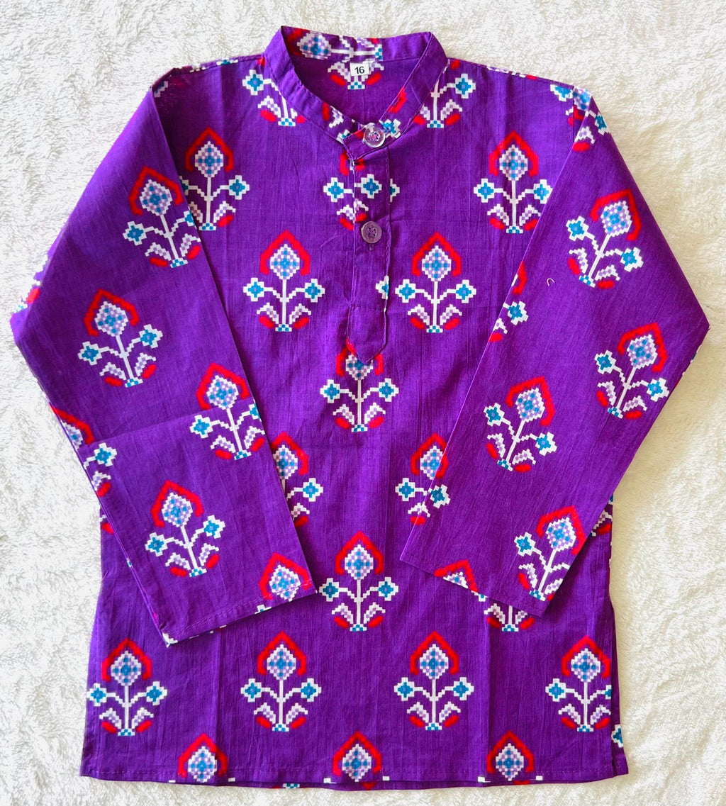 Patola Print Boys Kurta Pajama Set with Nehru Jacket Cotton Ethnic Wear for Kids Festival Diwali Eid Wedding