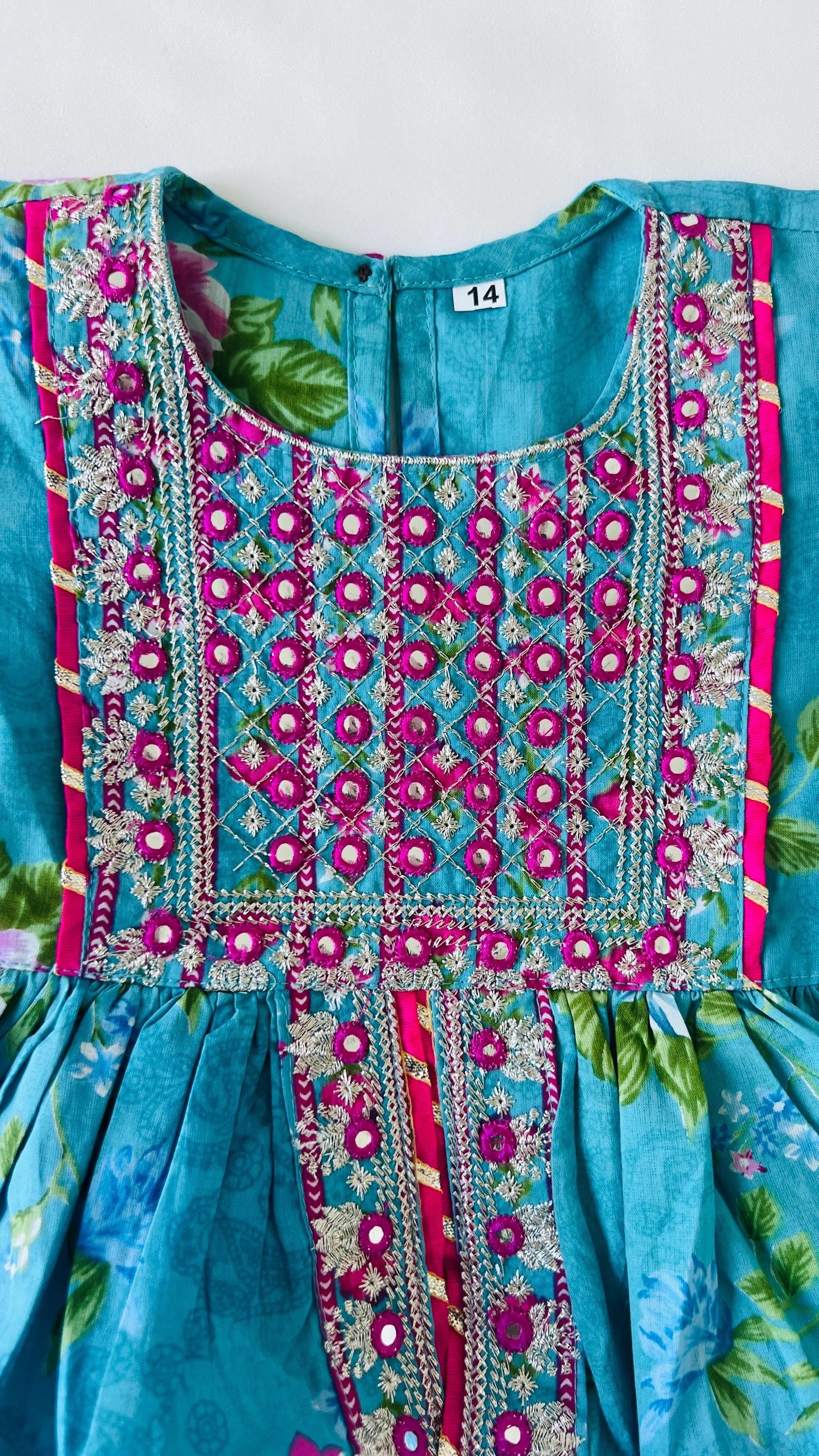 Girls Kurti Sharara Set for Kids Baby Girl Traditional Indian Ethnic Wear with Floral Embroidered Festive Outfit Women Salwar Suit Palazzo