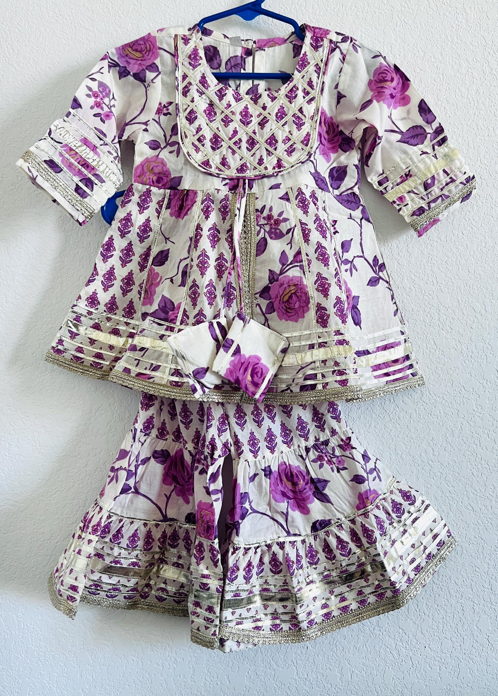 Kids Peplum style kurti sharara suit girls ethnic dress for party wedding Salwar suit for baby girl