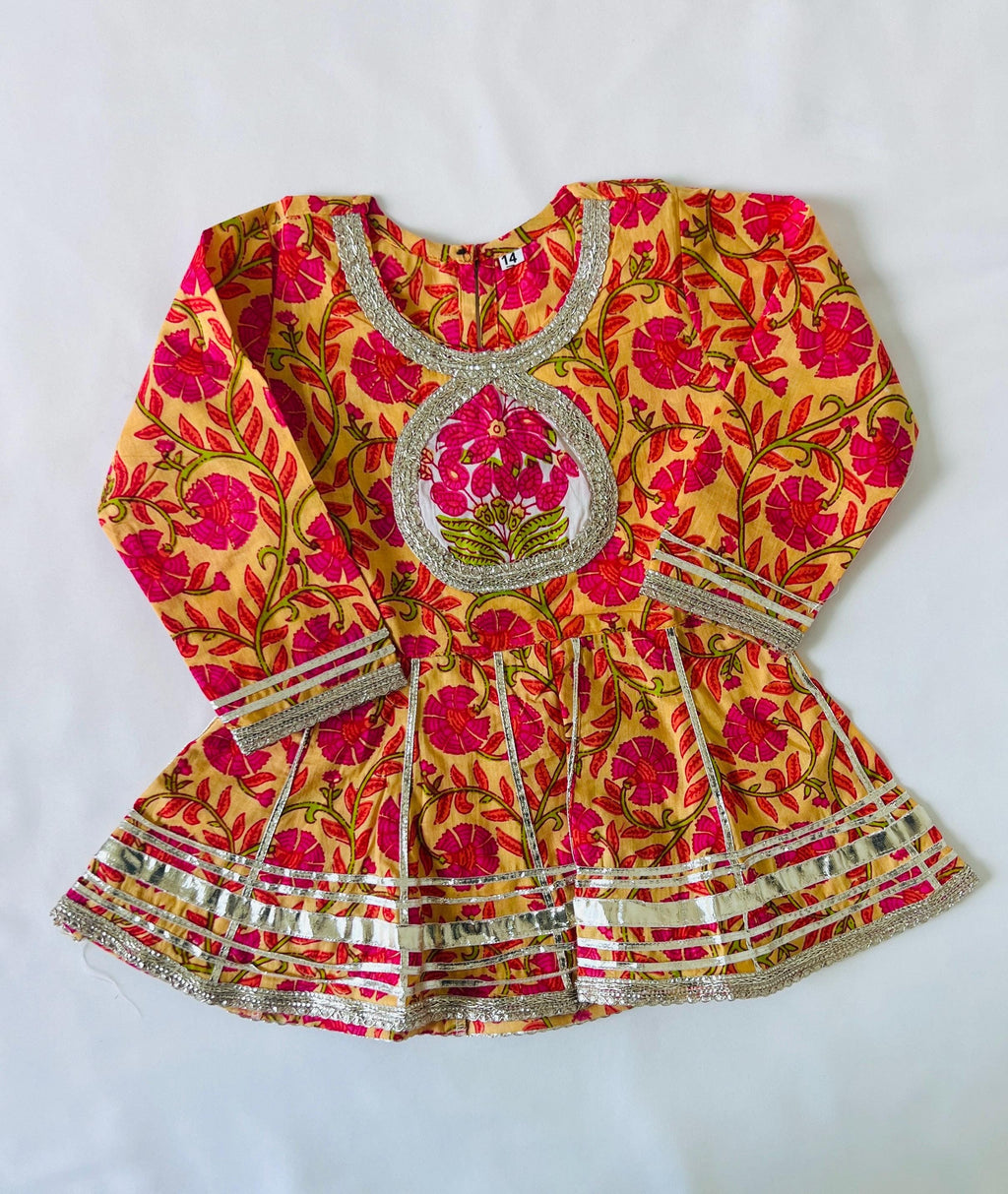 Girls Kalidar Kurti Sharara Set for Kids - Indian Ethnic Outfit, Traditional Party Dress, Festival Wear, Comfortable & Stylish