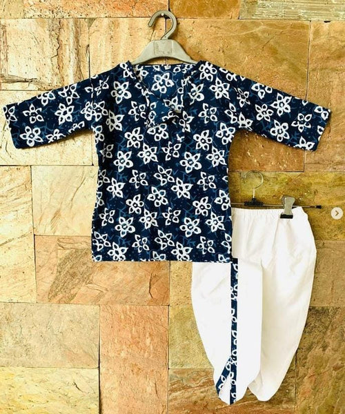 Baby Dhoti Kurta for Toddlers Indigo Print Boys Indian Wear Kids Ethnic Outfit Boys dhoti Kurta