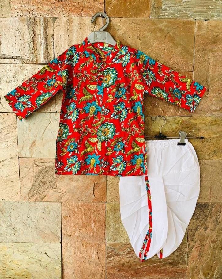 Boys Dhoti Kurta Set Indian Wear for Kids, Baby Boy Traditional Outfit, Festival & Wedding Clothing