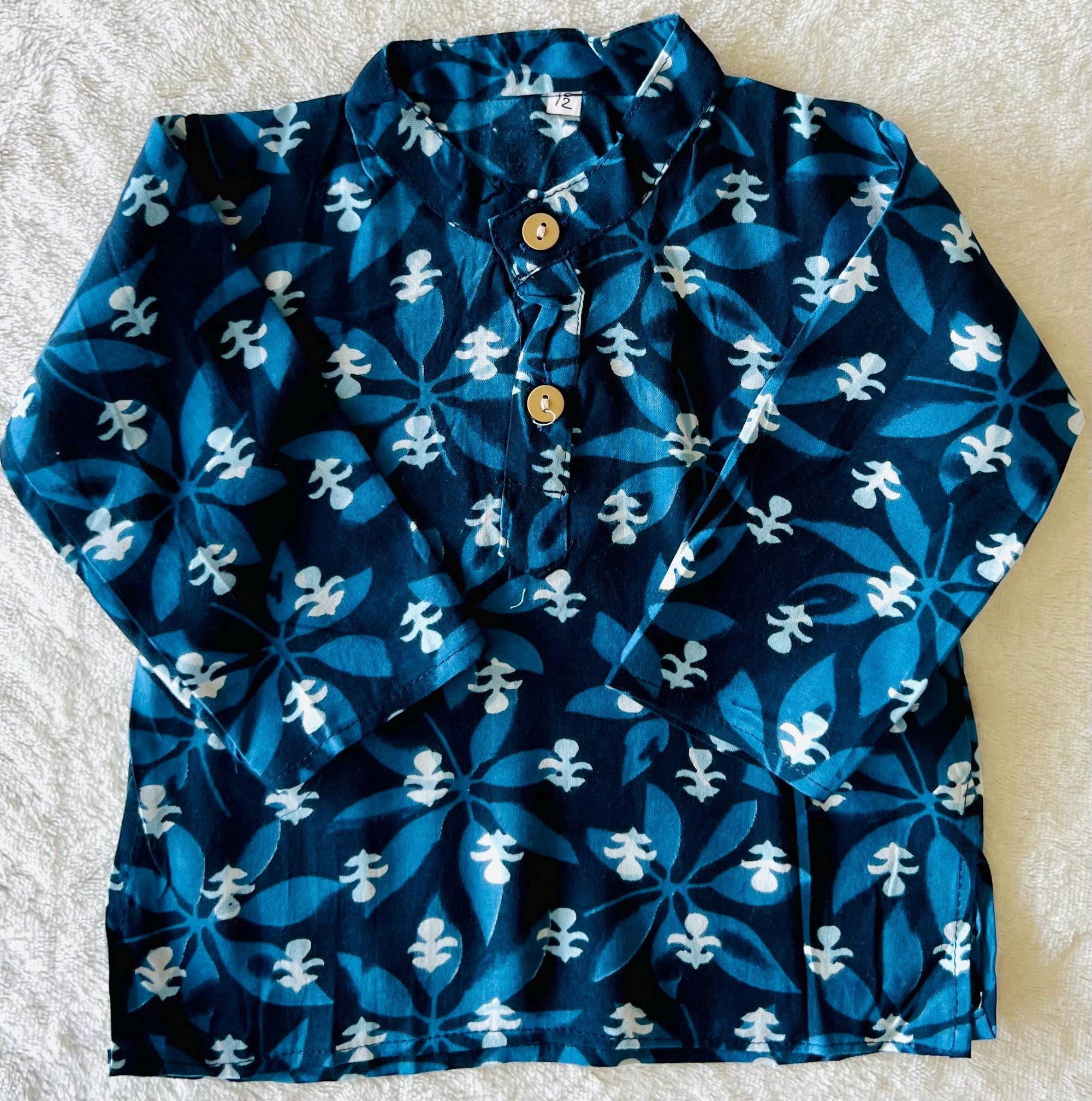 Baby Dhoti Kurta for Toddlers Indigo Print Boys Indian Wear Kids Ethnic Outfit Boys dhoti Kurta