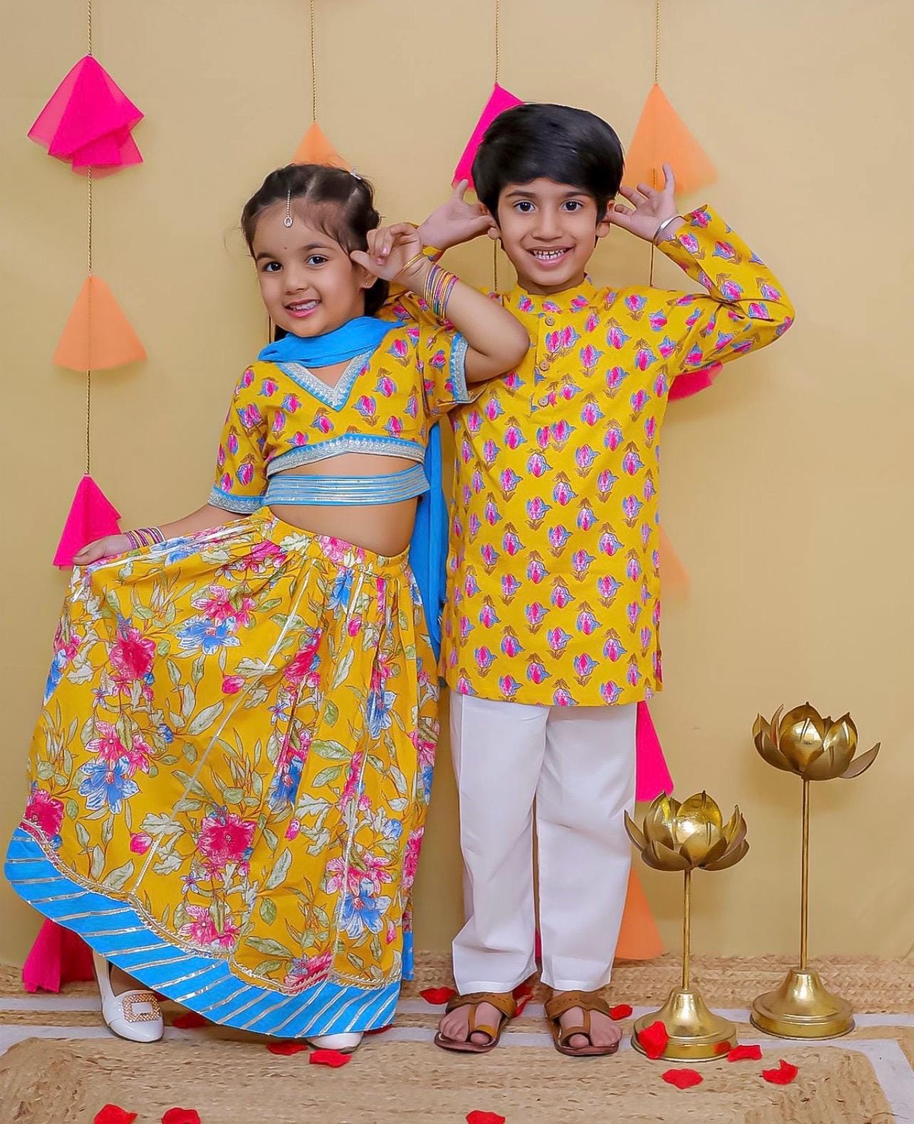 Girls Lehenga Choli Set for Kids - Indian Ethnic Wear Festival Dress, Traditional Party Outfit, Comfortable & Stylish
