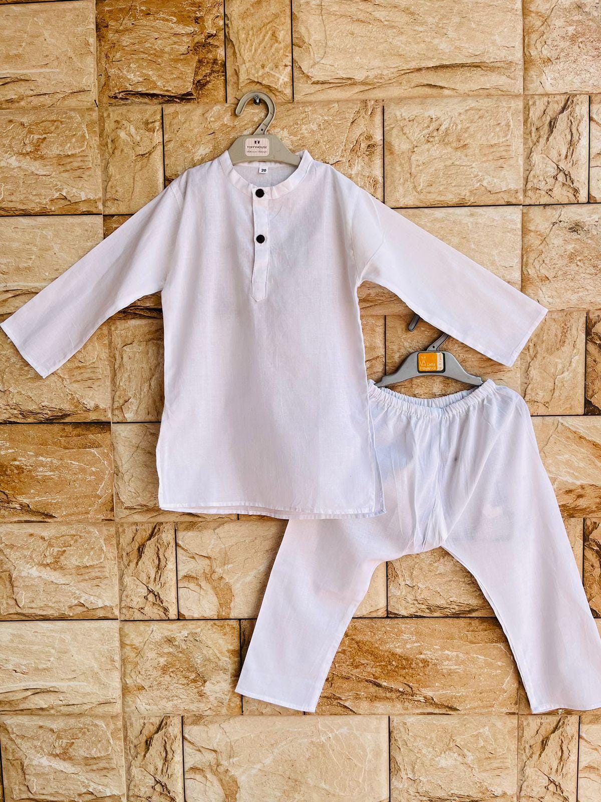 White Kurta Pajama for Boys & Men, Traditional Ethnic Outfit, White Kurta Pant Set, Festival Wear