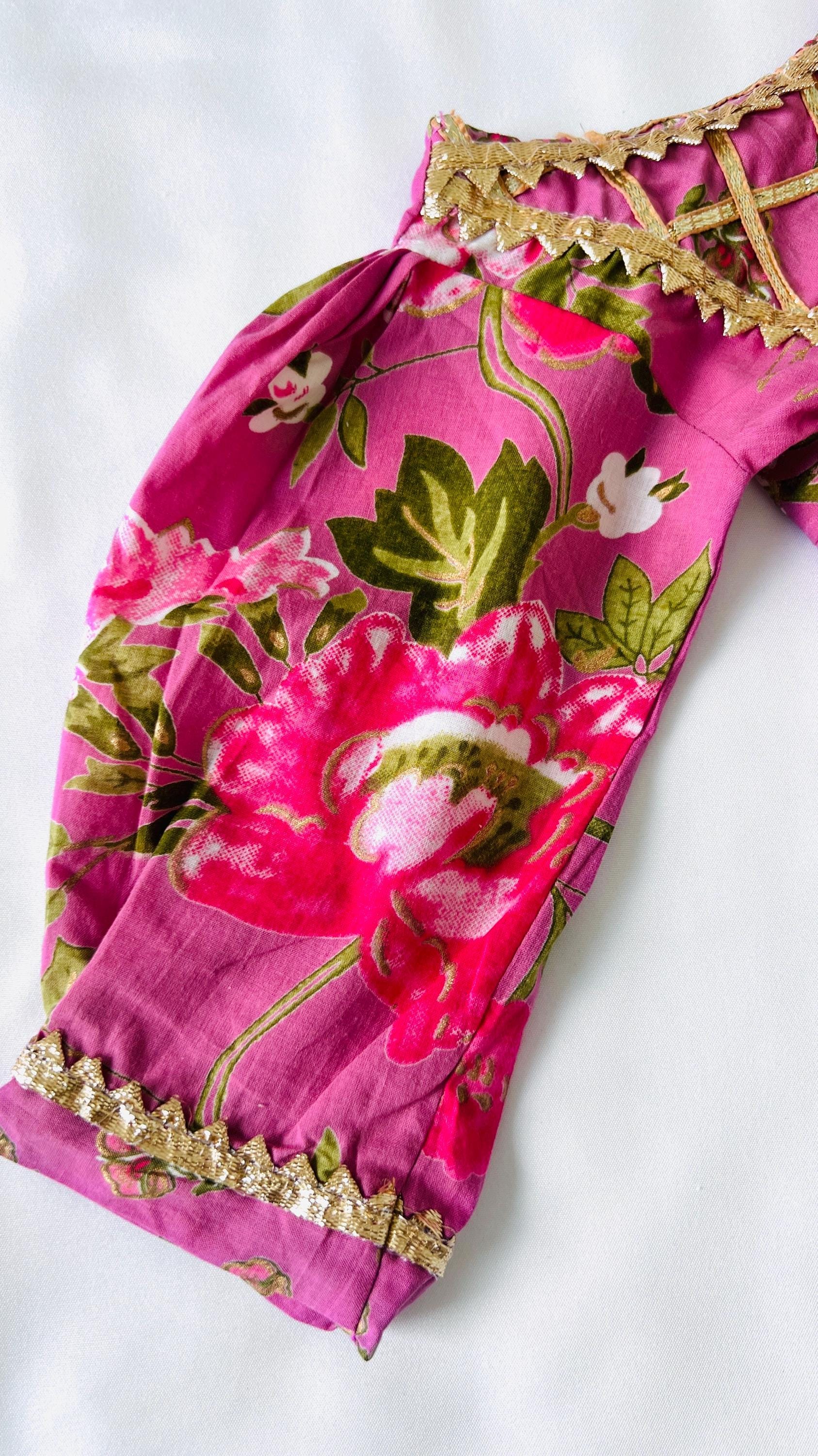 Floral print girls kurti palazzo pants Ethnic Outfit kids Salwar Kameez