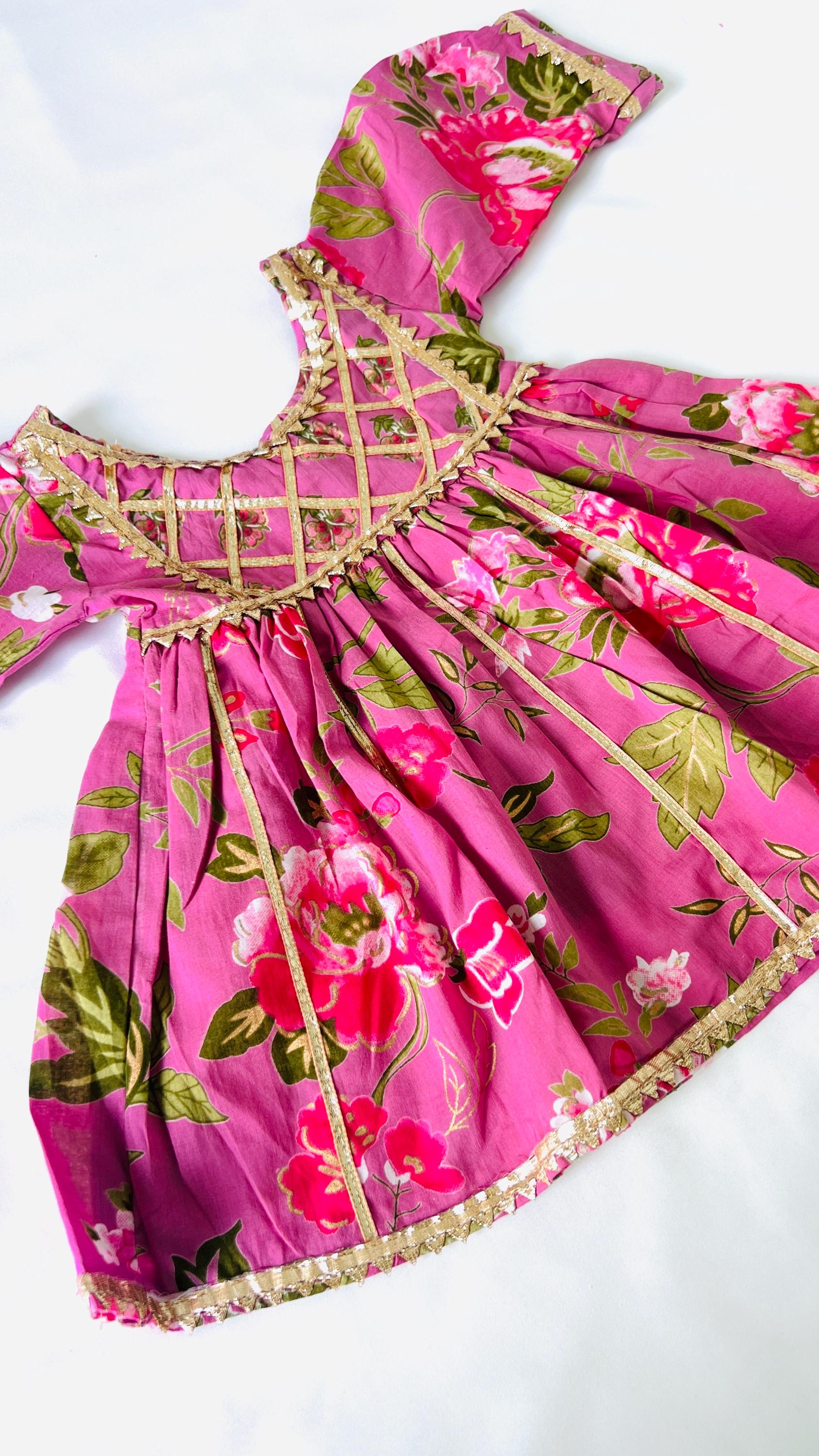 Floral print girls kurti palazzo pants Ethnic Outfit kids Salwar Kameez