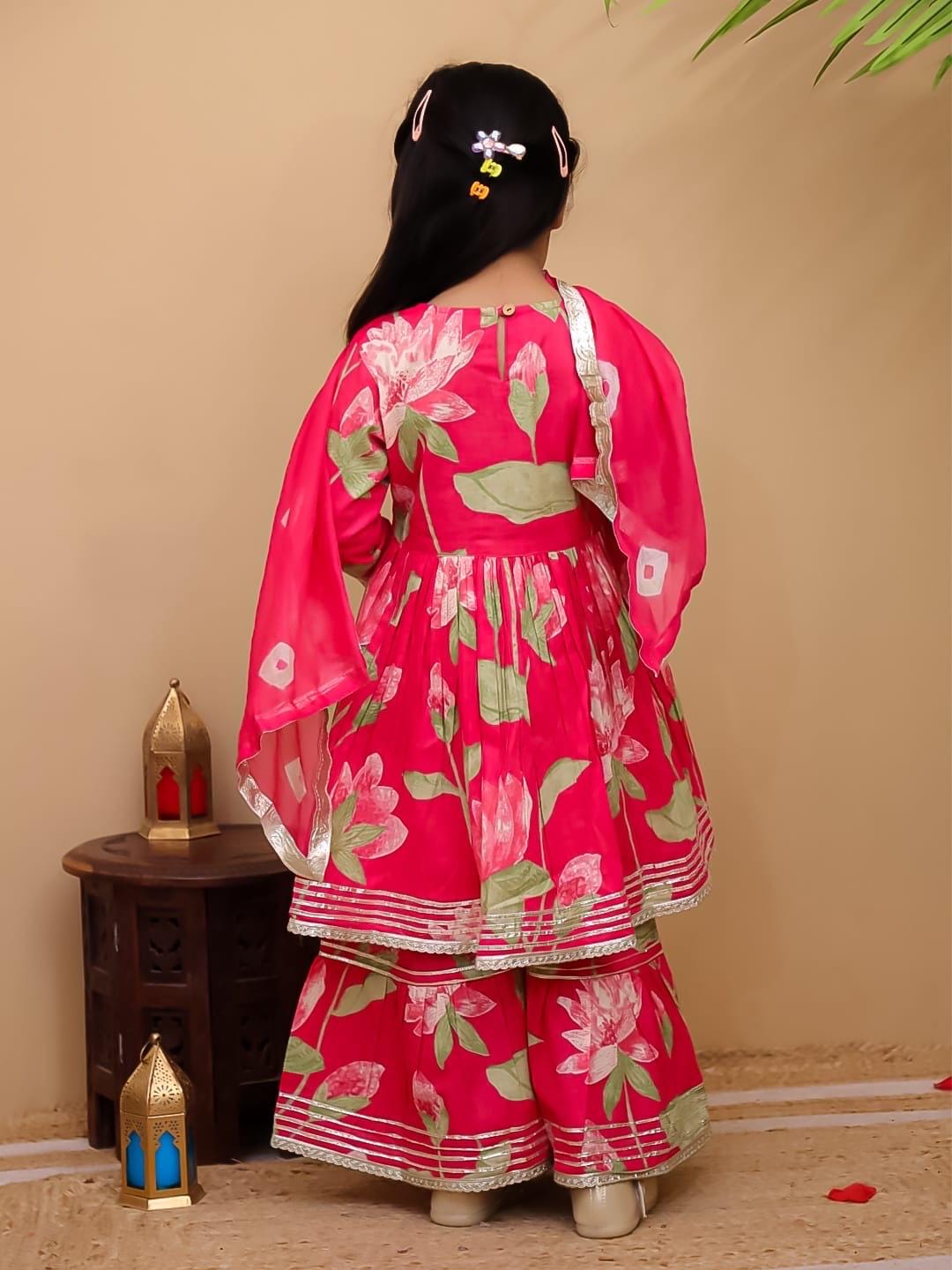 Girls Kurti sharara 3 piece suit for kids toddlers salwar kameez with dupatta Indian Pakistani suit Ethnic Wear  Salwar suit Palazzo