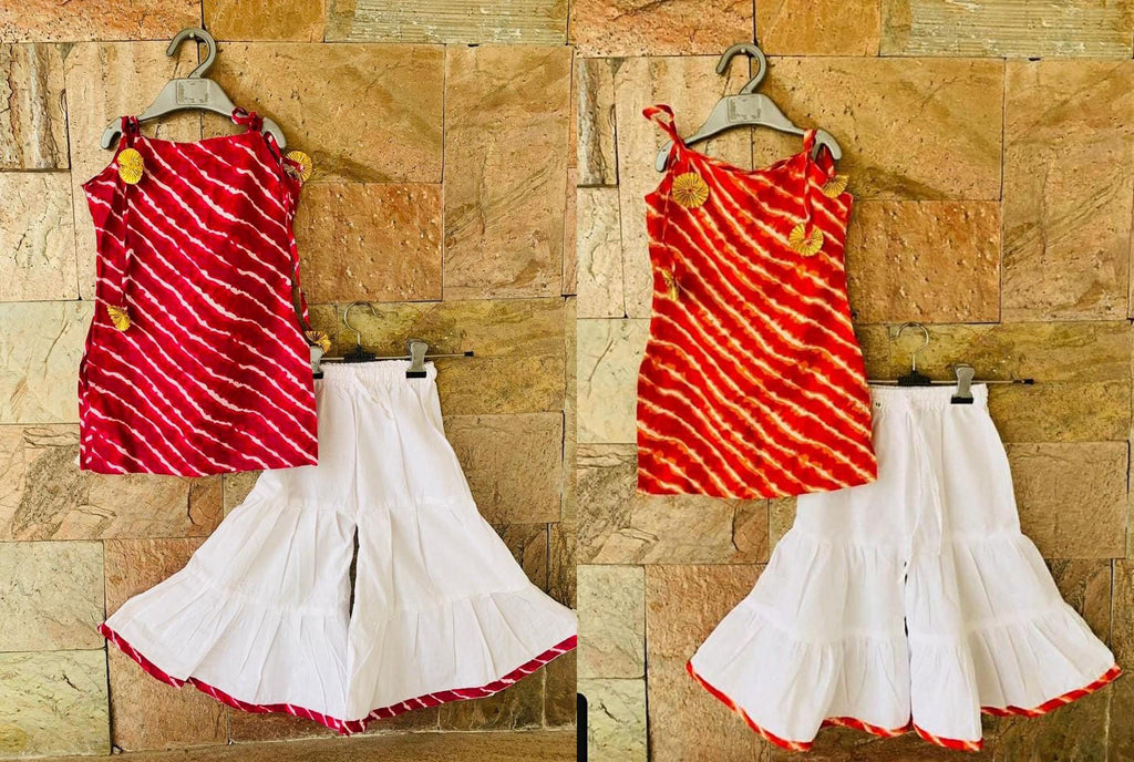 Girl kurti Sharara Set - Kids Traditional Ethnic Wear, Indian Dress for Diwali, Onam, Eid, Sharara salwar Plazo Baby Girl Outfit Sibling set