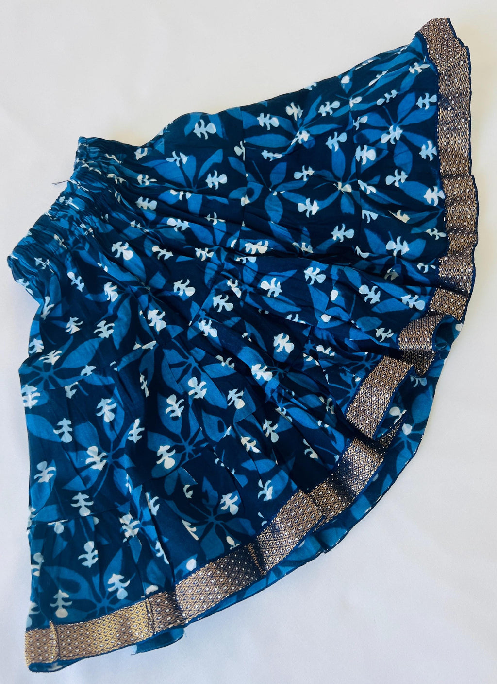 Girls skirt top set two piece summer outfit perfect for gifting Girls 3-4 Year old Indian ethnic dress Indigo color 3 year old skirt top