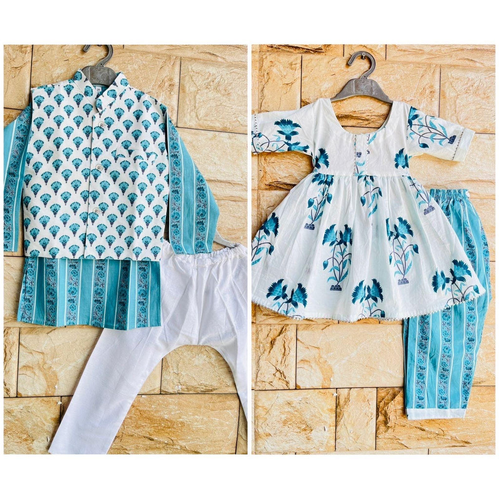 Girls Kurti set Indian dress Kids Salwar kameez cotton floral printed kurta pant set Indian ethnic wear Girls festival outfit Sibling set