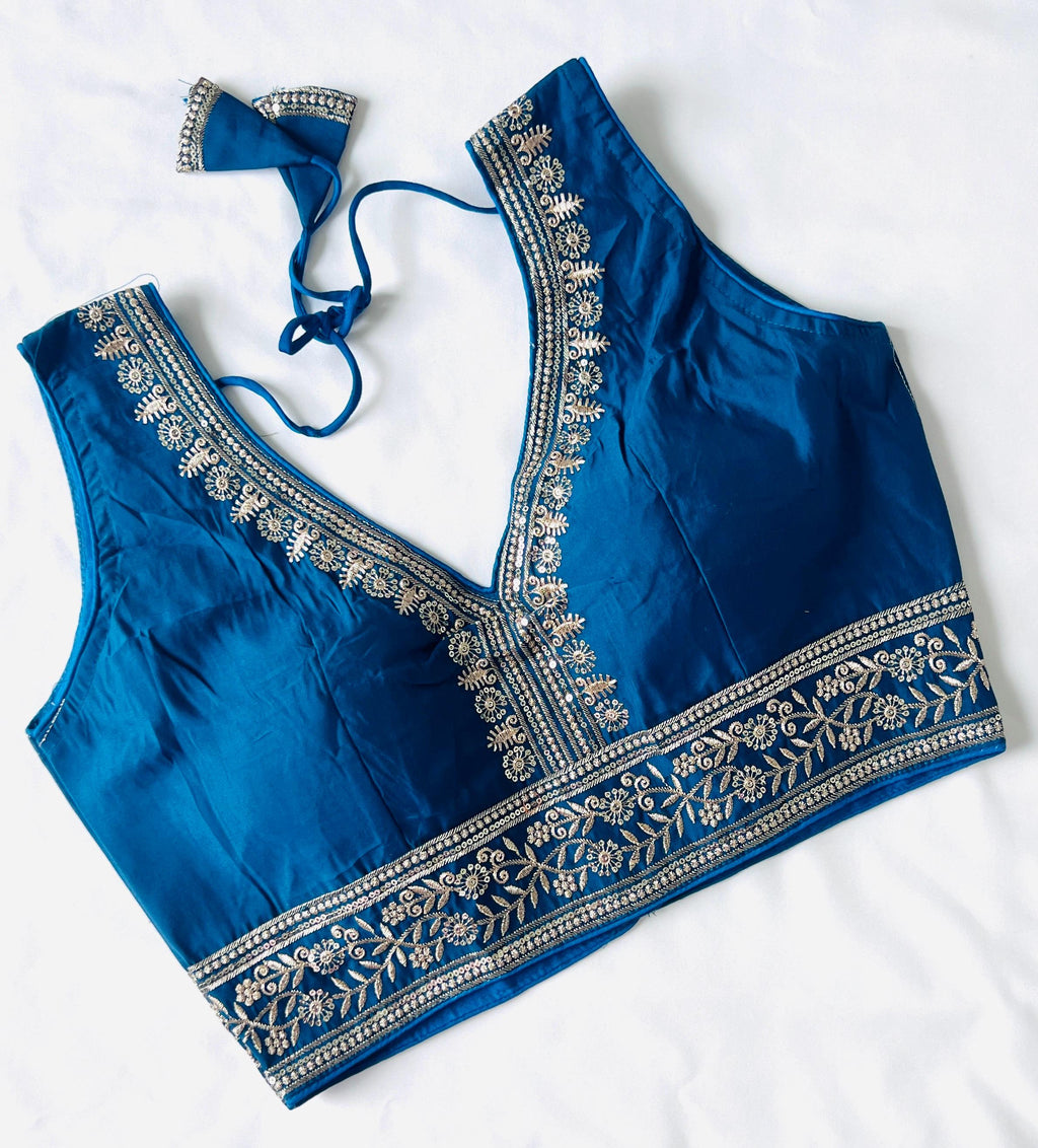 Readymade Blouse for Women Silk Saree Blouse Indian Choli Top Ethnic Crop Top for Wedding & Festive Wear Sari Top