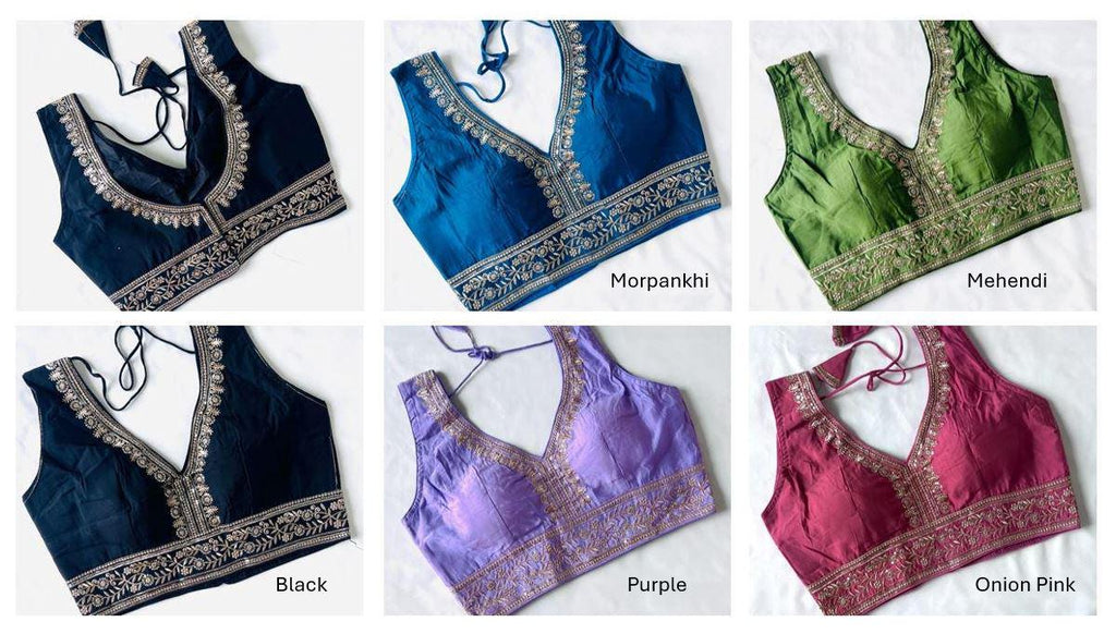 Readymade Blouse for Women Silk Saree Blouse Indian Choli Top Ethnic Crop Top for Wedding & Festive Wear Sari Top