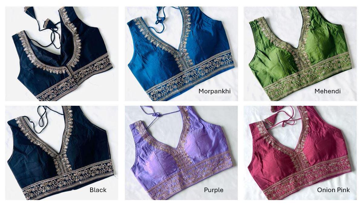 Readymade Blouse for Women Silk Saree Blouse Indian Choli Top Ethnic Crop Top for Wedding & Festive Wear Sari Top