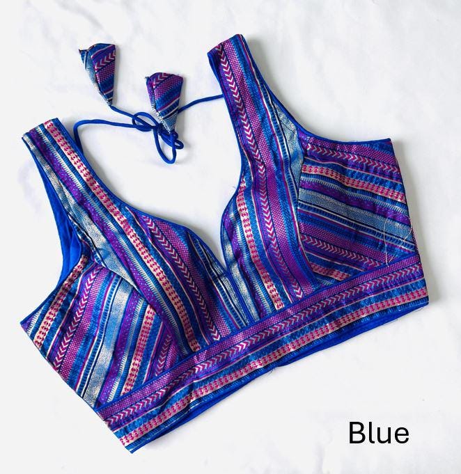 Readymade Blouse for Women Silk Saree Blouse Indian Choli Top Ethnic Crop Top for Wedding & Festive Wear Sari Top