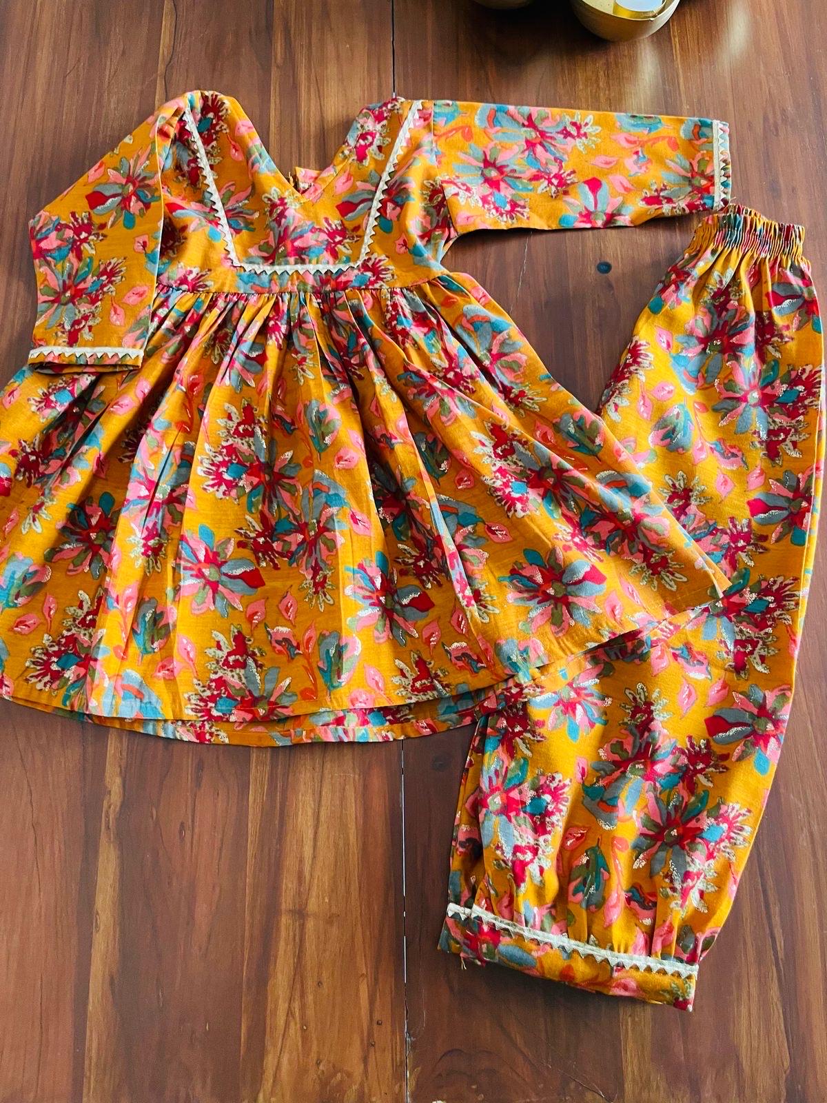 Girls Dhoti Kurta Set Indowestern outfit Ethnic wear for kids Party wear dhoti kurta for girls Kurta with Afghani pant palazzo