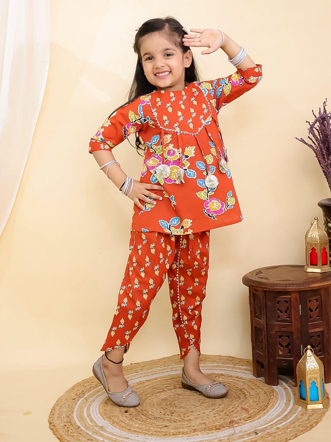 Girls dhoti kurta set for Diwali, Wedding and festivities Stylish traditional dress kids Indian dress Brother Sister set