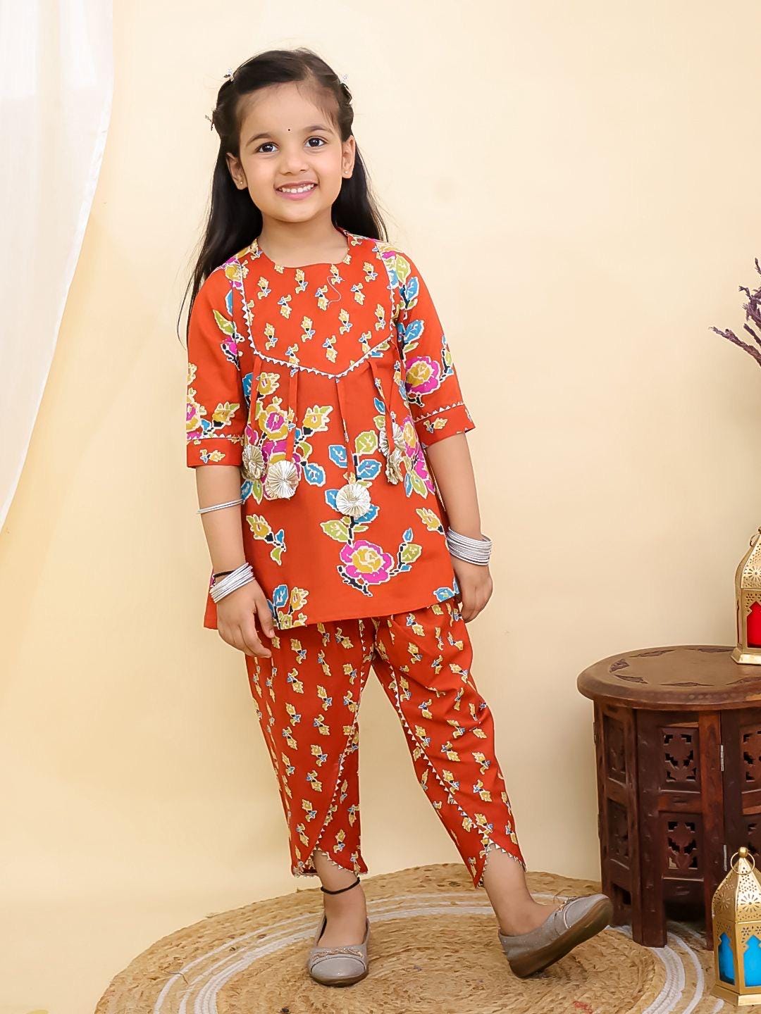 Girls dhoti kurta set for Diwali, Wedding and festivities Stylish traditional dress kids Indian dress Brother Sister set