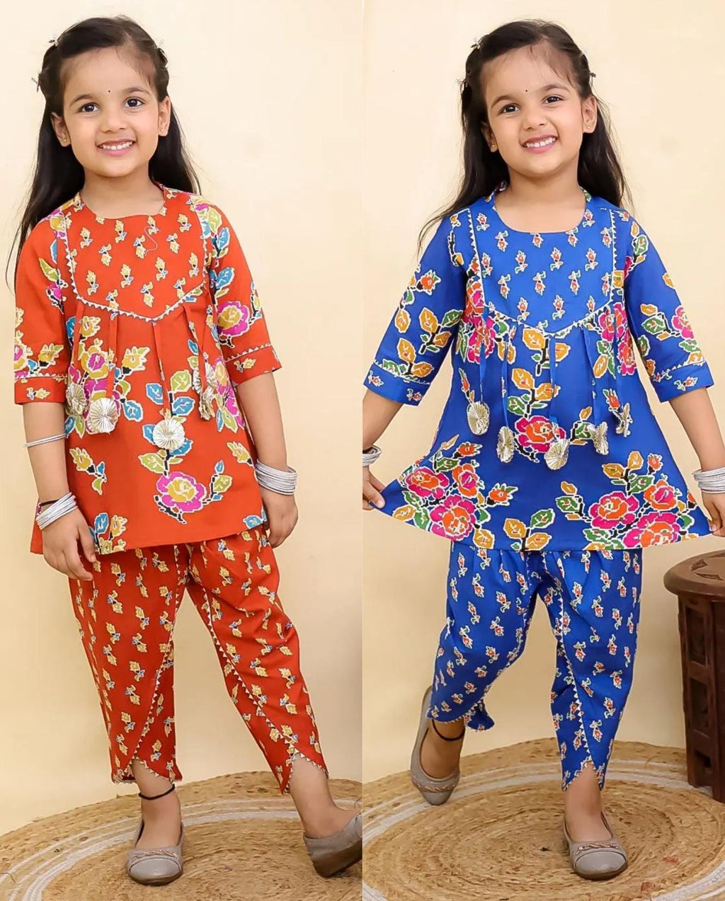 Girls dhoti kurta set for Diwali, Wedding and festivities Stylish traditional dress kids Indian dress Brother Sister set