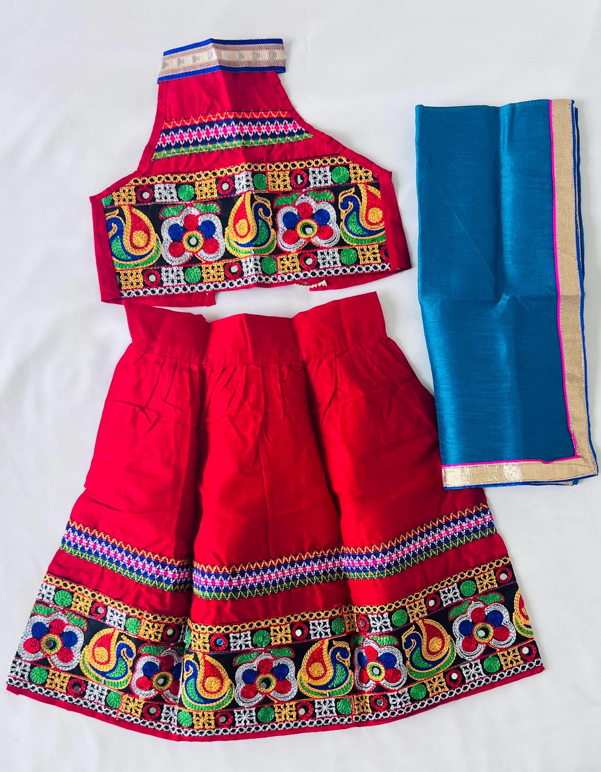 Navratri Chaniya choli Girl Lehenga choli set Kids Garba outfit Traditional Indian dress Baby Girl Dandiya wear  Girl Radha Festive dress