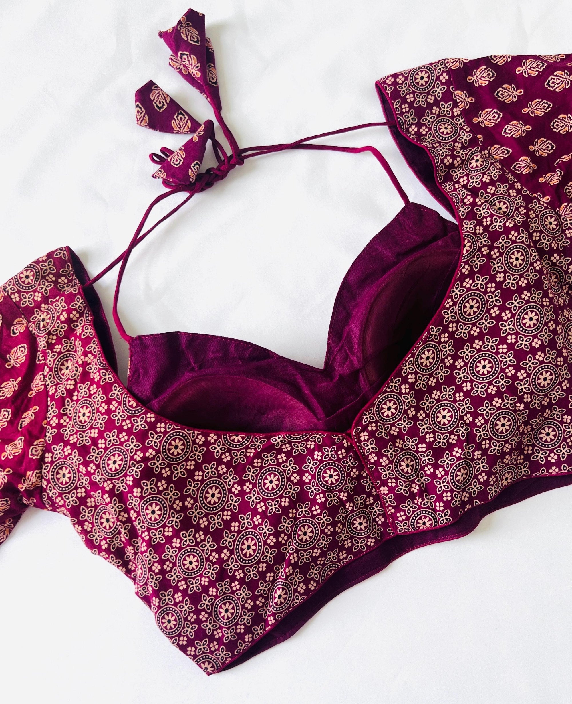 Blouse for saree Cotton Halter Neck Blouse Indian Top Boho Blouse for women Ready to wear blouse for Lehenga, Ajrakh Pure cotton blouse