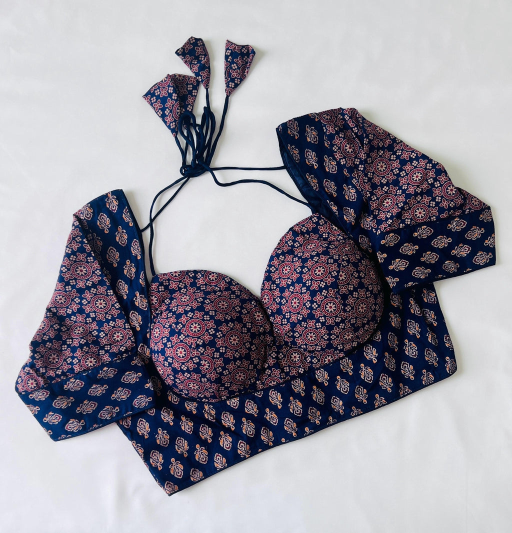 Blouse for saree Cotton Halter Neck Blouse Indian Top Boho Blouse for women Ready to wear blouse for Lehenga, Ajrakh Pure cotton blouse