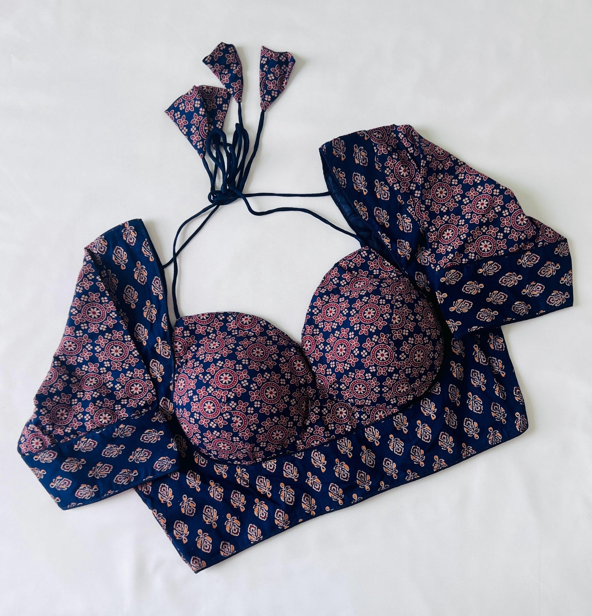 Blouse for saree Cotton Halter Neck Blouse Indian Top Boho Blouse for women Ready to wear blouse for Lehenga, Ajrakh Pure cotton blouse