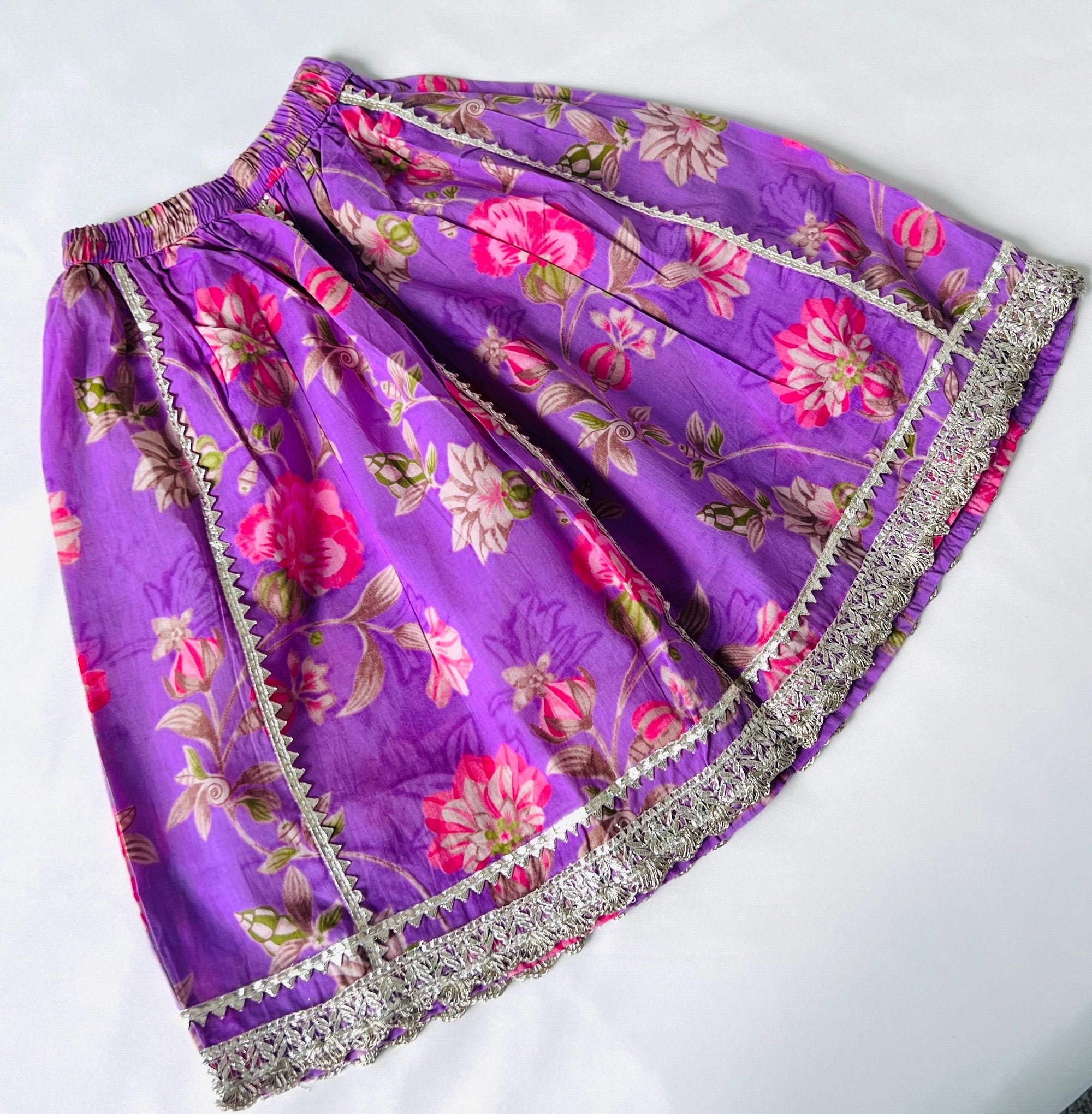 Girls Lehenga Choli Set Festive Outfit with Dupatta Kids Ethnic Wear Weddings & Parties Festive Indian Wear Handcrafted Cotton Lehenga Choli