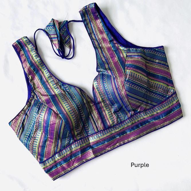 Readymade Blouse for Women Silk Saree Blouse Indian Choli Top Ethnic Crop Top for Wedding & Festive Wear Sari Top