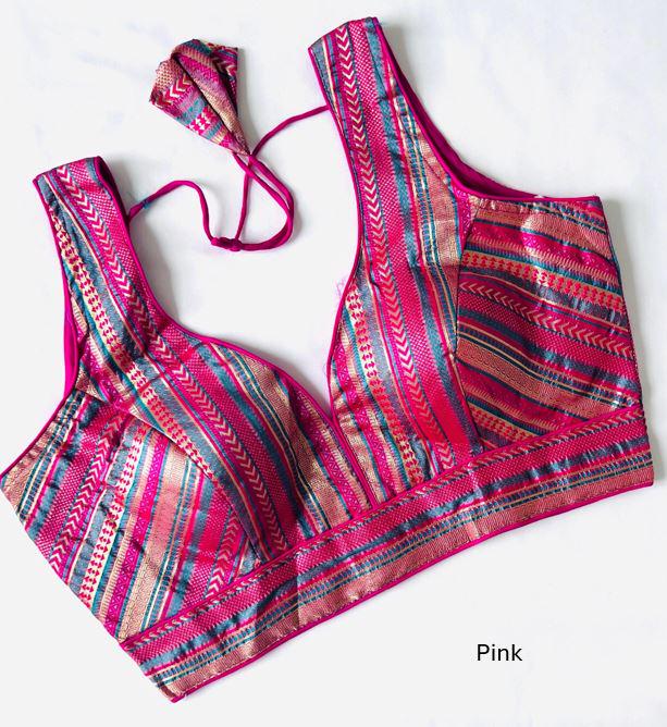 Readymade Blouse for Women Silk Saree Blouse Indian Choli Top Ethnic Crop Top for Wedding & Festive Wear Sari Top