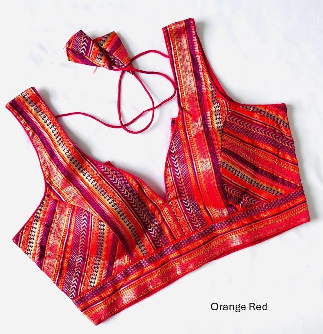 Readymade Blouse for Women Silk Saree Blouse Indian Choli Top Ethnic Crop Top for Wedding & Festive Wear Sari Top