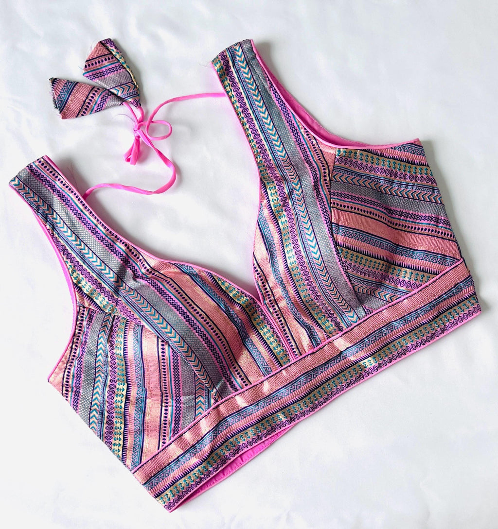 Readymade Blouse for Women Silk Saree Blouse Indian Choli Top Ethnic Crop Top for Wedding & Festive Wear Sari Top