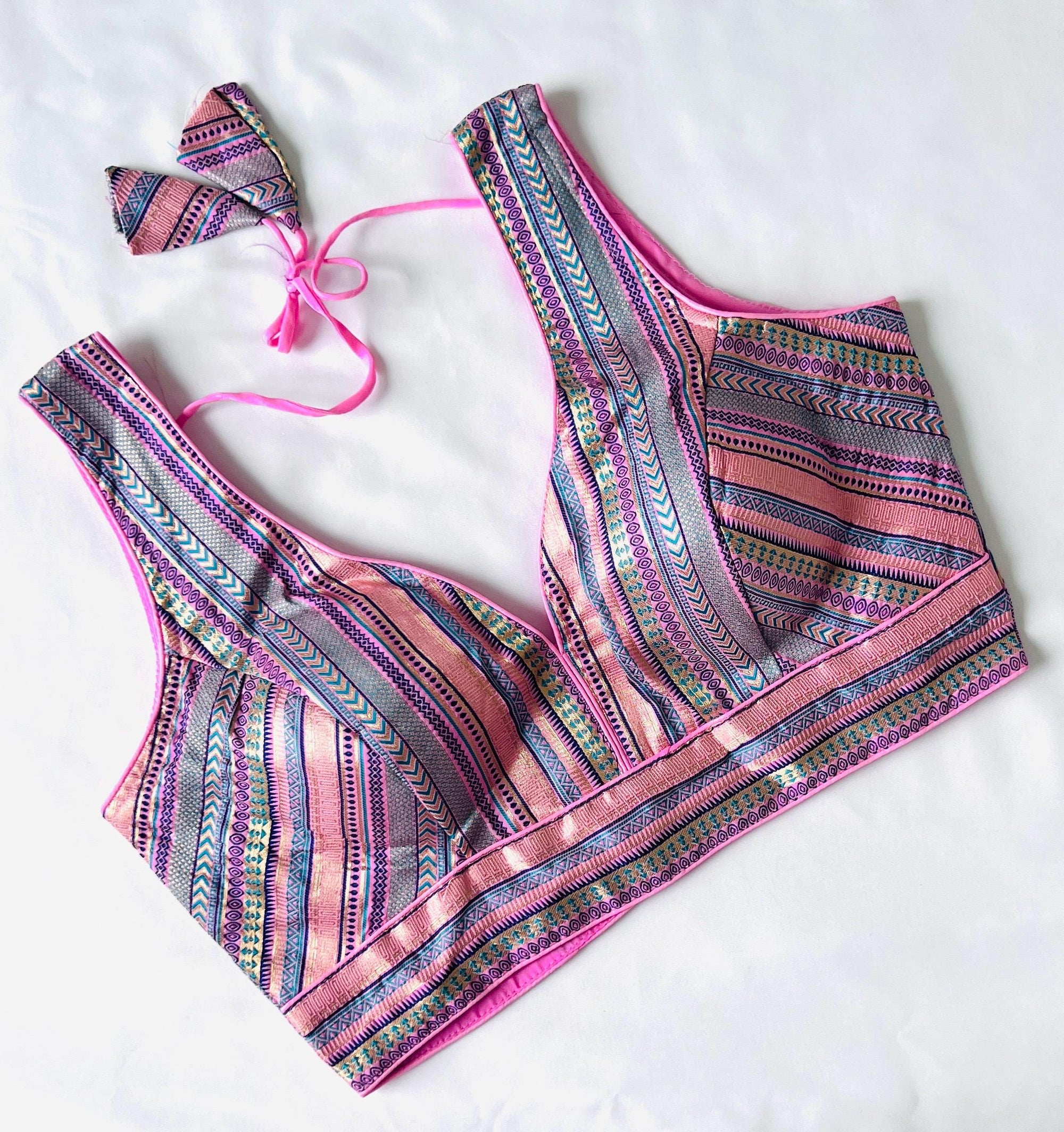 Readymade Blouse for Women Silk Saree Blouse Indian Choli Top Ethnic Crop Top for Wedding & Festive Wear Sari Top