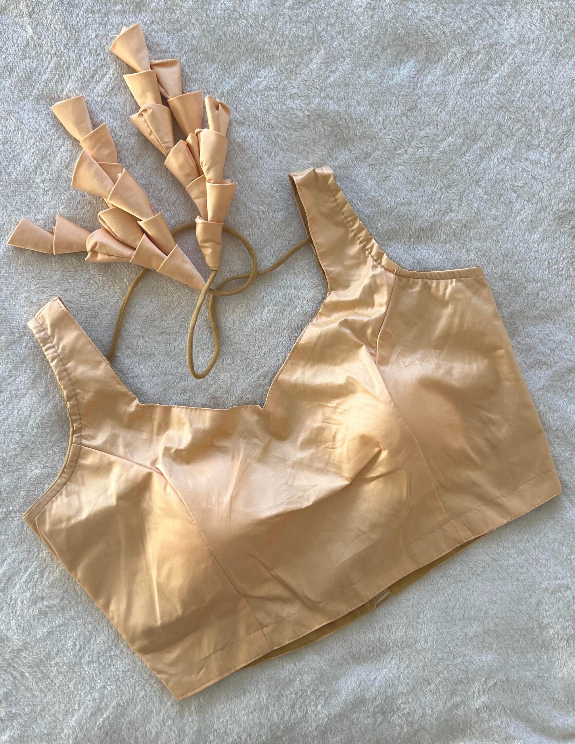 Readymade Blouses for women sarees phantom raw silk Ready to wear blouses Solid Pattern sleeveless blouse for lehenga sari palazzo