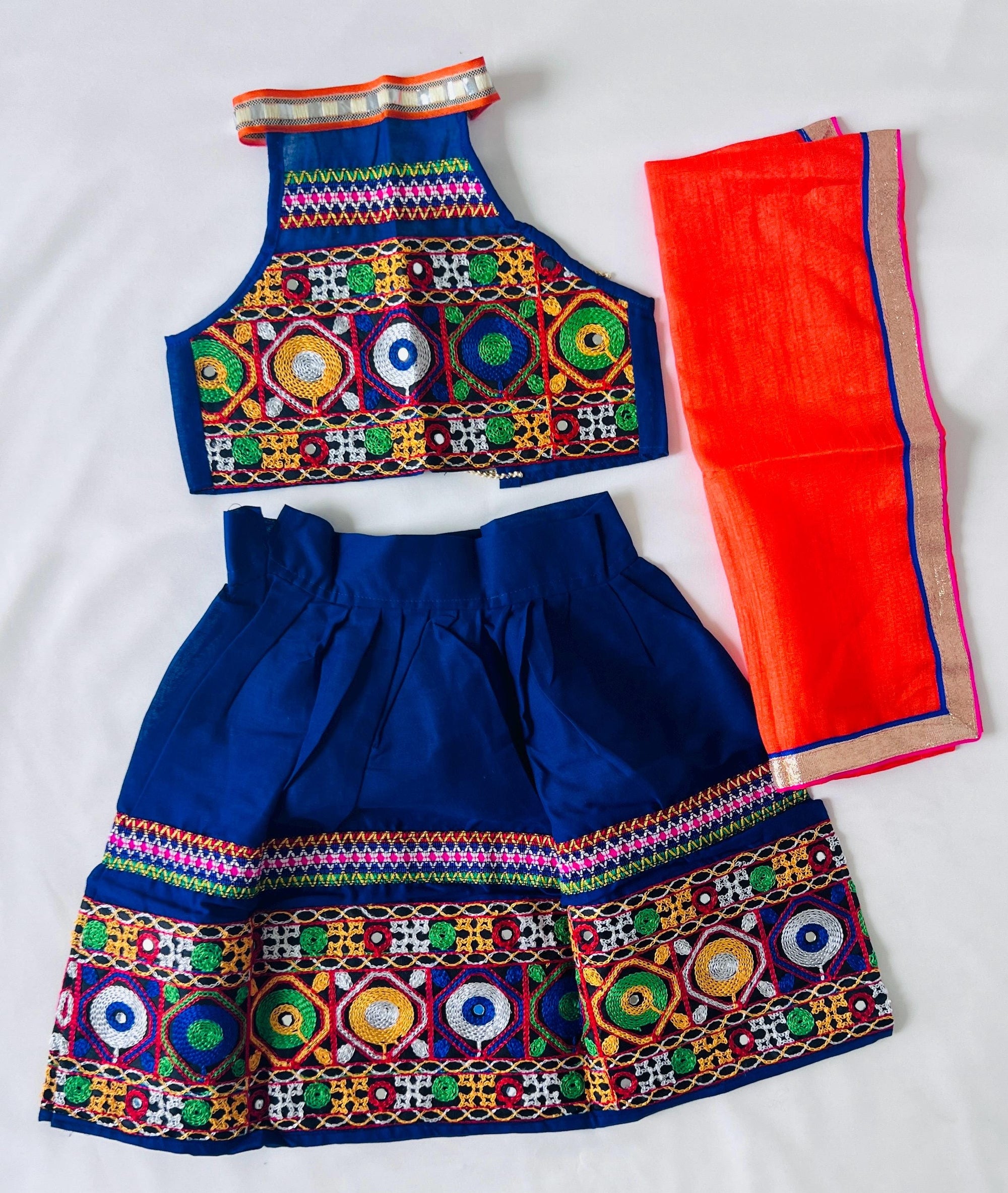 Navratri Chaniya choli Girl Lehenga choli set Kids Garba outfit Traditional Indian dress Baby Girl Dandiya wear  Girl Radha Festive dress